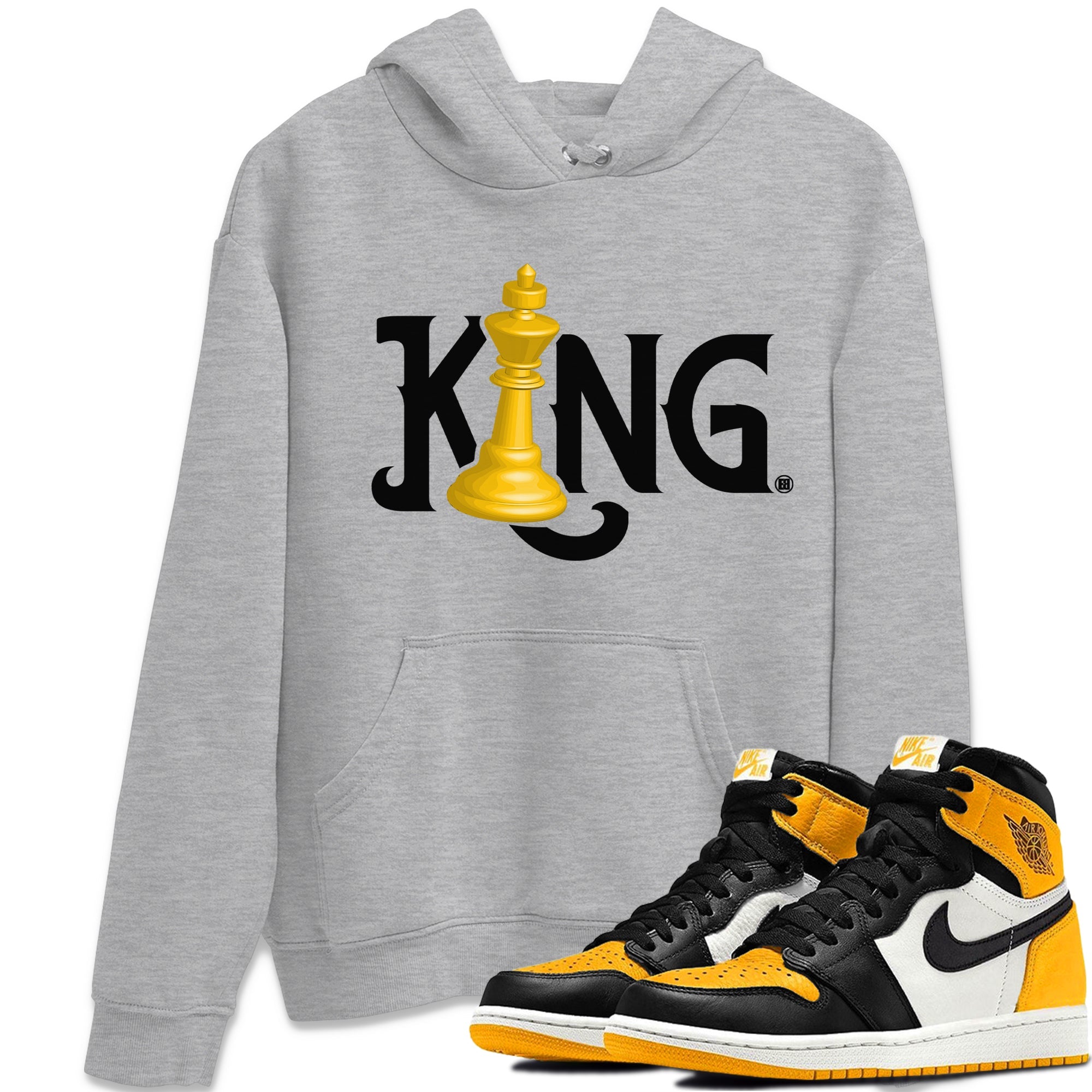 Jordan 1 Taxi Sneaker Matching T-Shirt Chess King Sneaker Tees Jordan 1 Taxi Sneaker Release Tees Crew Neck Tees