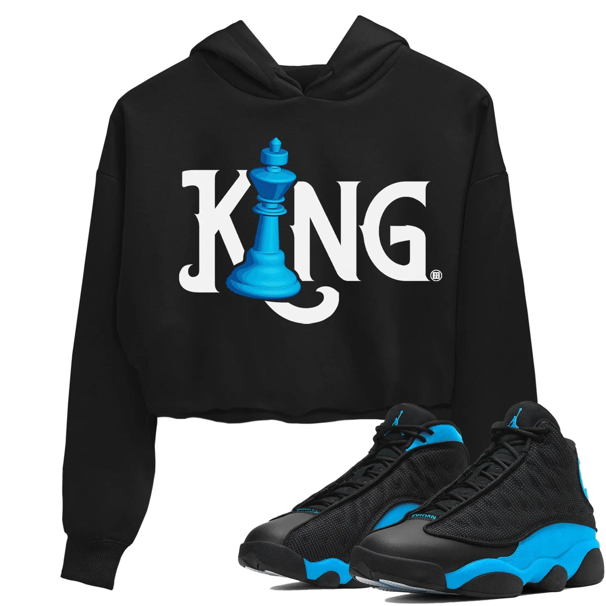 Jordan 13 UNC Sneaker Matching T-Shirt Chess King Sneaker Tees Jordan 13 UNC Sneaker Release Tees Women's Shirts