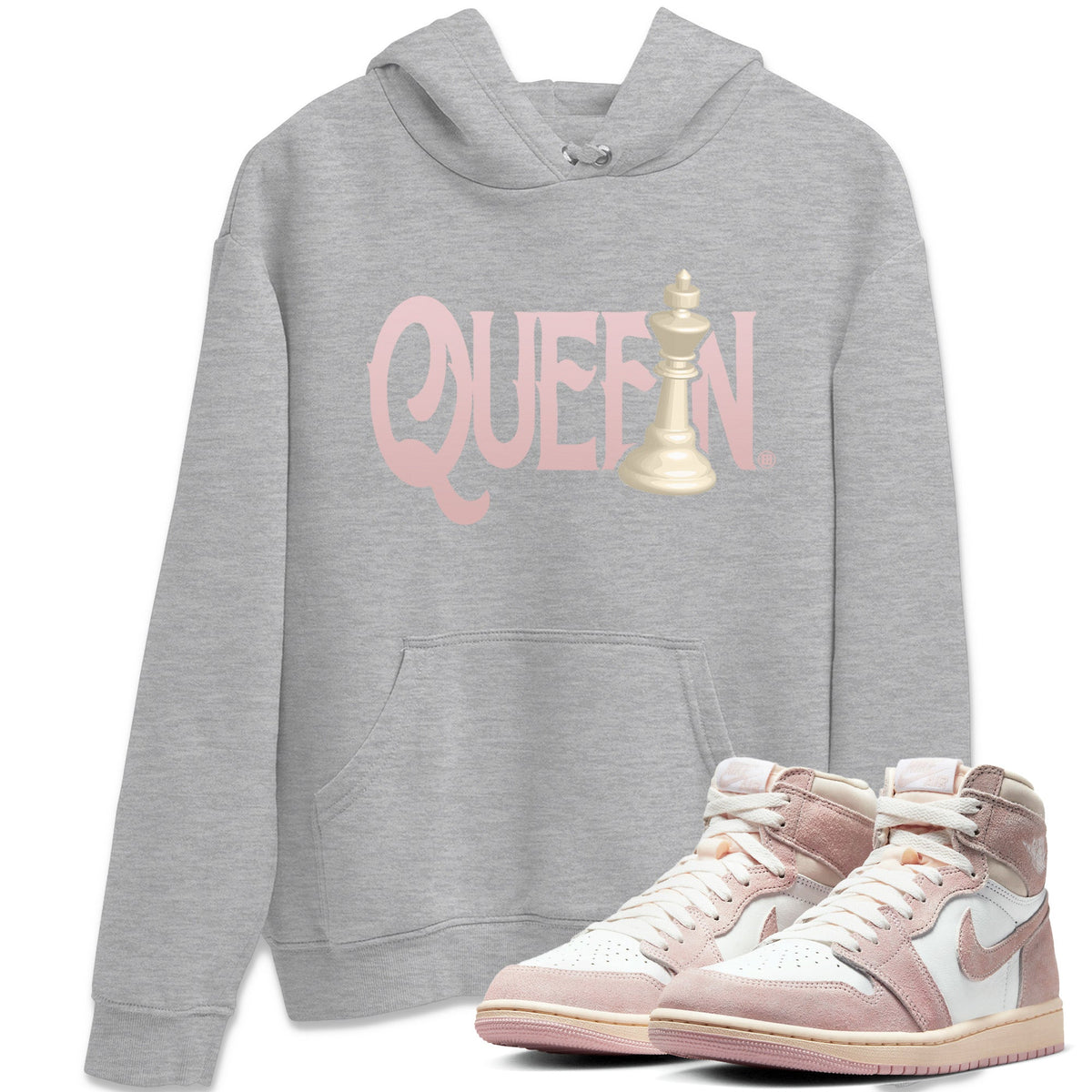 Air Jordan 1 Washed Pink Sneaker Match Tees Chess Queen Streetwear Sneaker Shirt Air Jordan 1 High OG WMNS Washed Pink Sneaker Release Tees Unisex Shirts Heather Grey 1