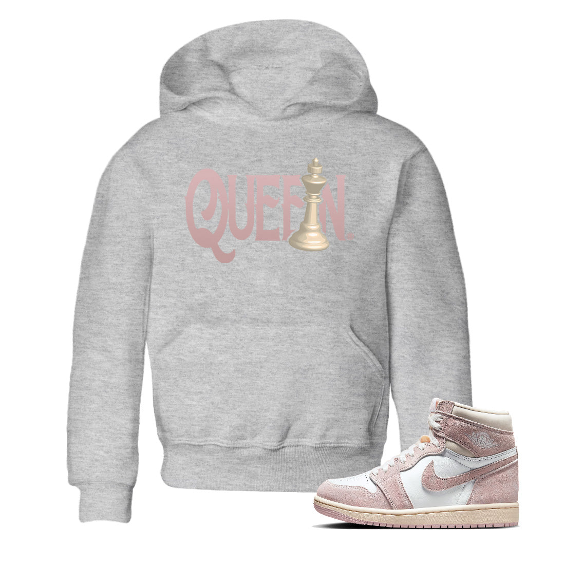 Air Jordan 1 Washed Pink Sneaker Match Tees Chess Queen Streetwear Sneaker Shirt Air Jordan 1 High OG WMNS Washed Pink Sneaker Release Tees Kids Shirts Heather Grey 1
