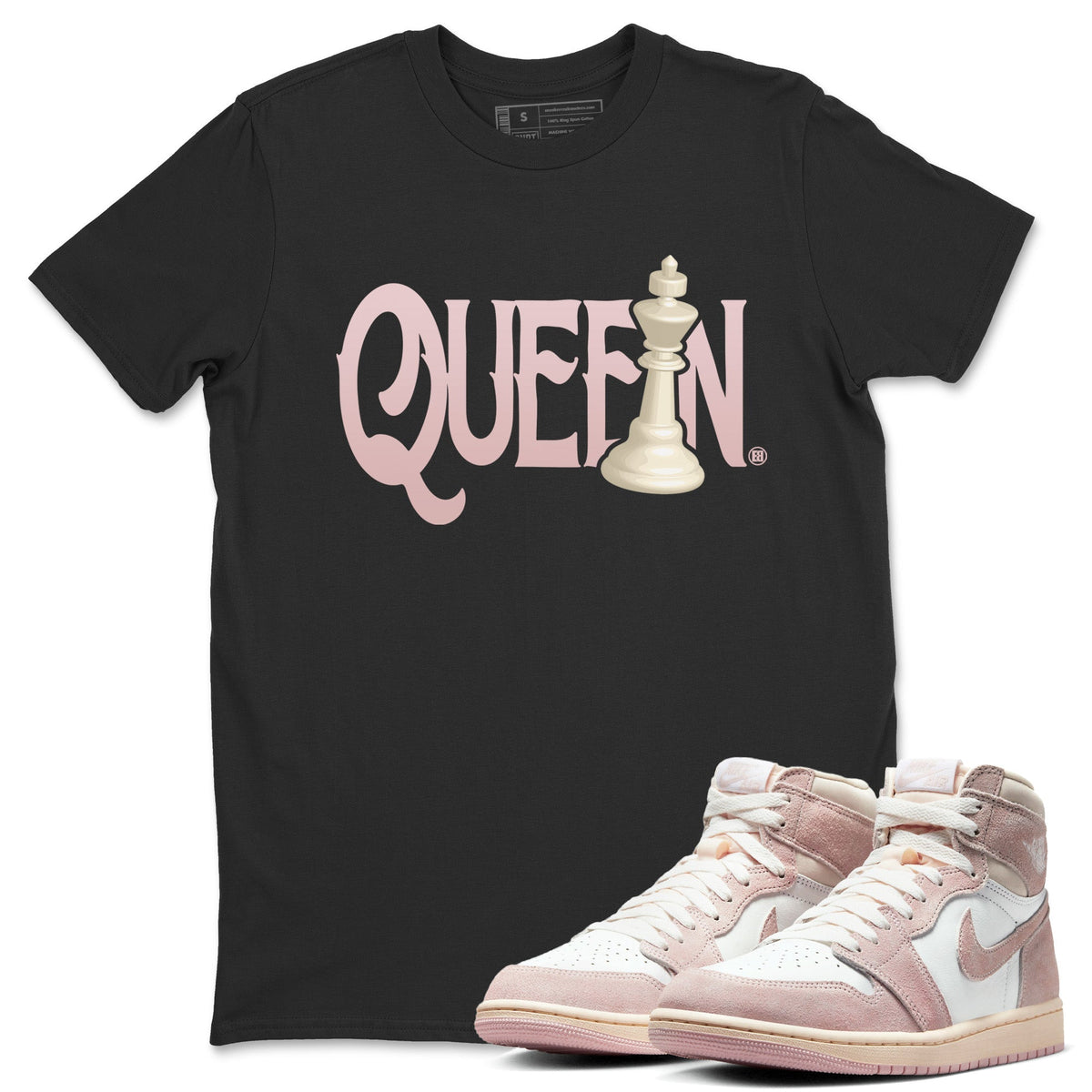 Air Jordan 1 Washed Pink Sneaker Match Tees Chess Queen Streetwear Sneaker Shirt Air Jordan 1 High OG WMNS Washed Pink Sneaker Release Tees Unisex Shirts Black 1