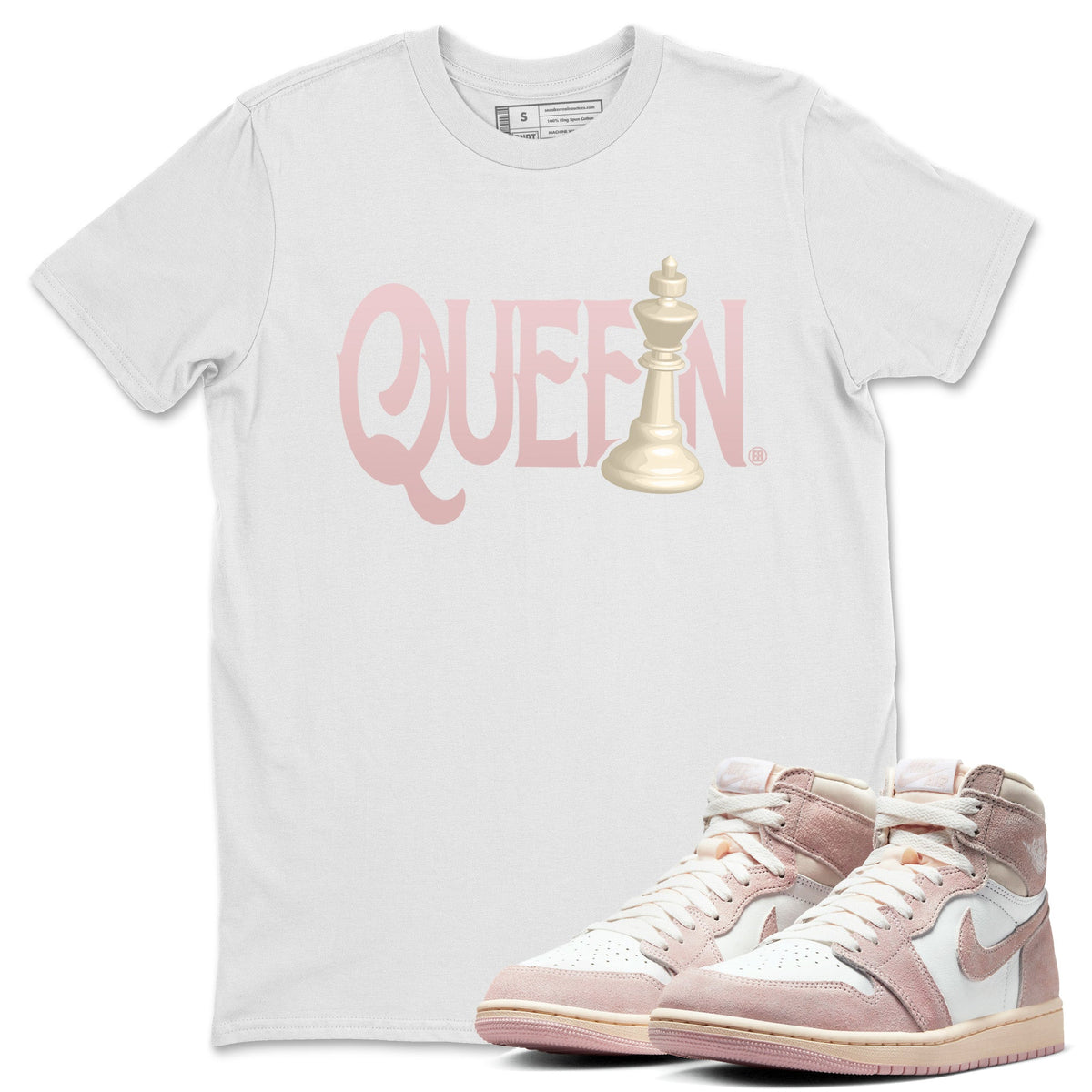 Air Jordan 1 Washed Pink Sneaker Match Tees Chess Queen Streetwear Sneaker Shirt Air Jordan 1 High OG WMNS Washed Pink Sneaker Release Tees Unisex Shirts White 1