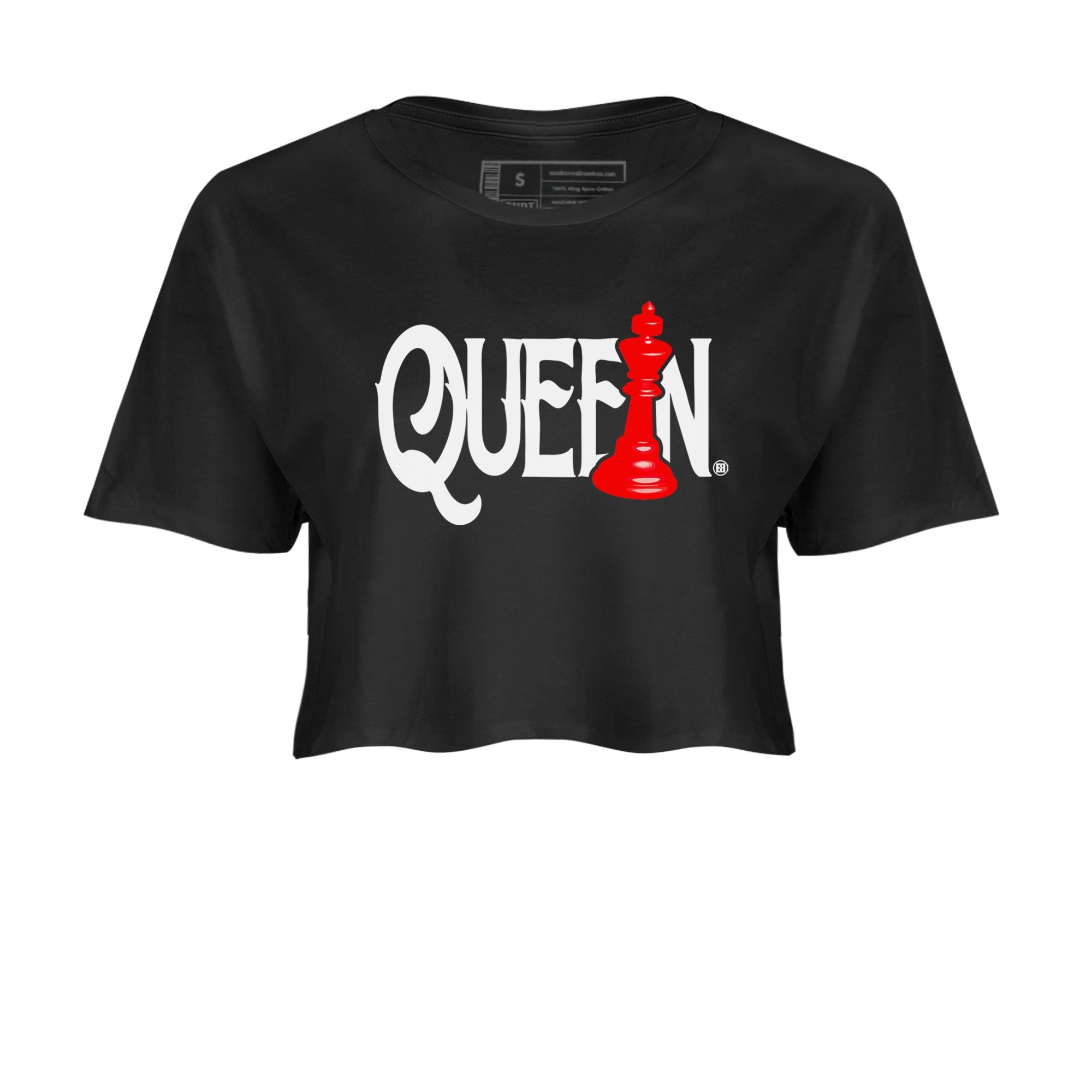 12s Cherry shirt to match jordans Chess Queen sneaker tees AJ12 Retro Cherry Drip Gear Zone Black 2 crop length shirt