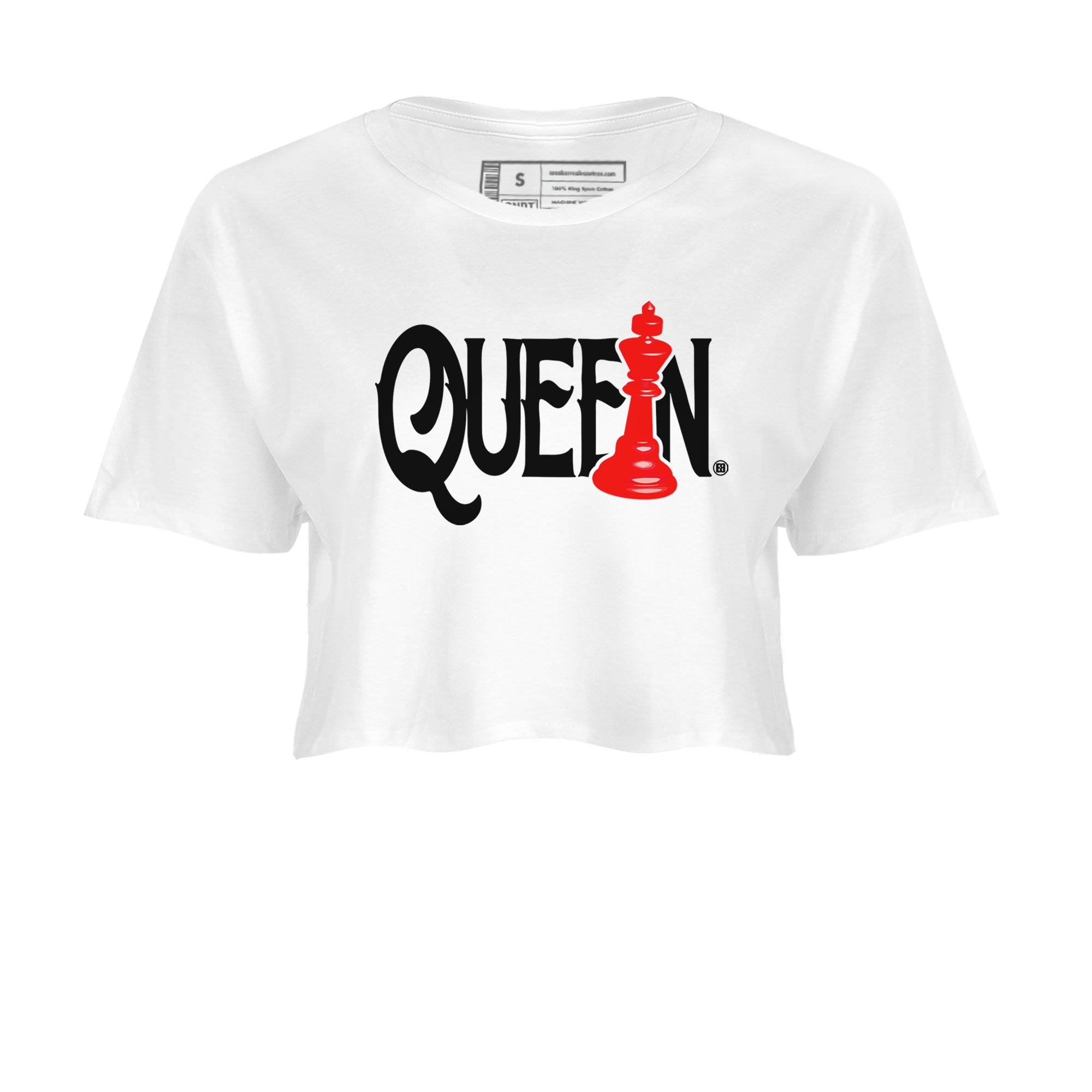 12s Cherry shirt to match jordans Chess Queen sneaker tees AJ12 Retro Cherry Drip Gear Zone White 2 crop length shirt