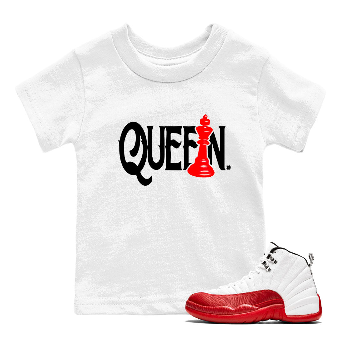 12s Cherry shirt to match jordans Chess Queen sneaker tees AJ12 Retro Cherry Drip Gear Zone baby toddler White 1 cotton Shirt
