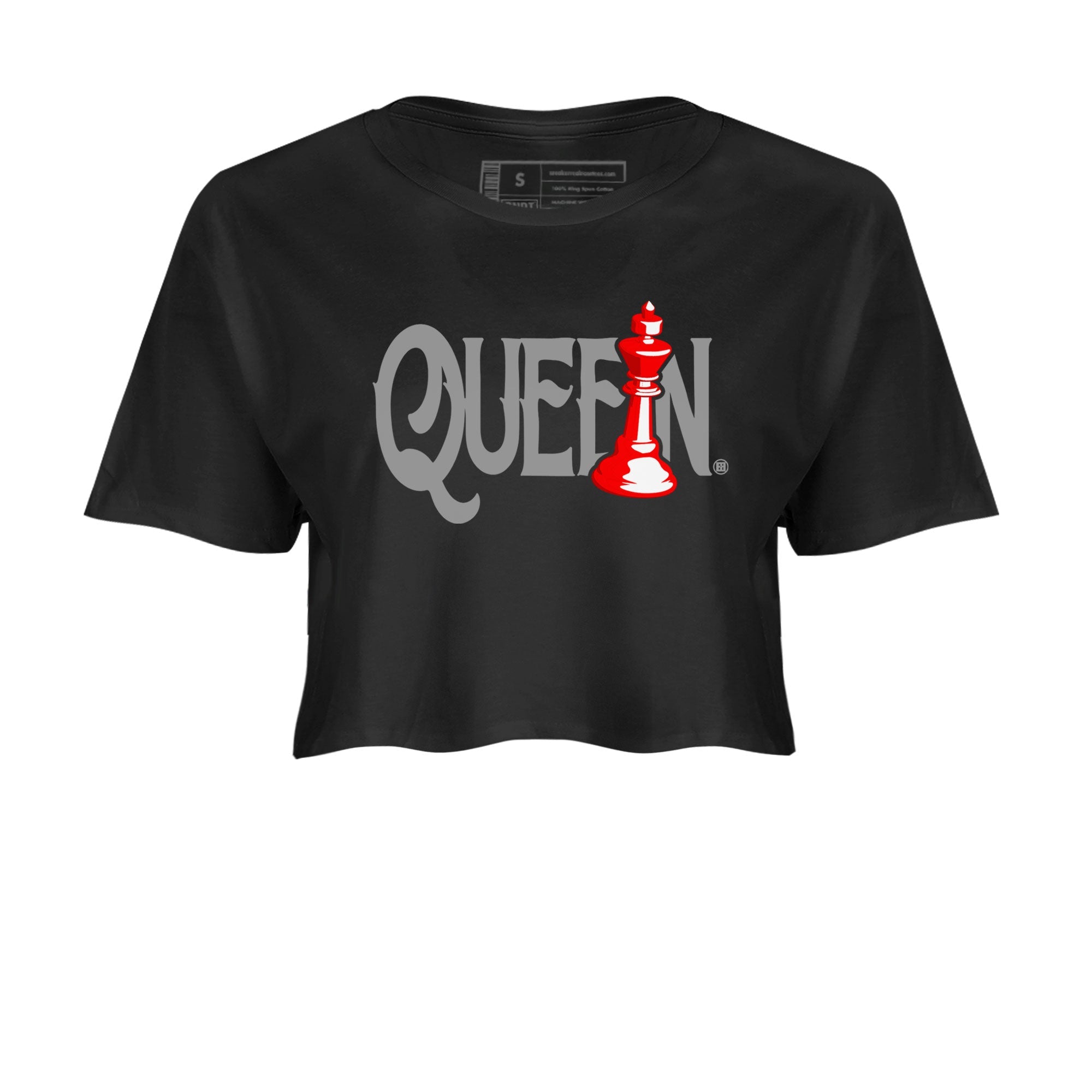 Air Jordan 4 Bred Reimagined shirt to match jordans Chess Queen sneaker shirts AJ4 Bred Reimagined Drip Gear Zone Black 2 crop shirt