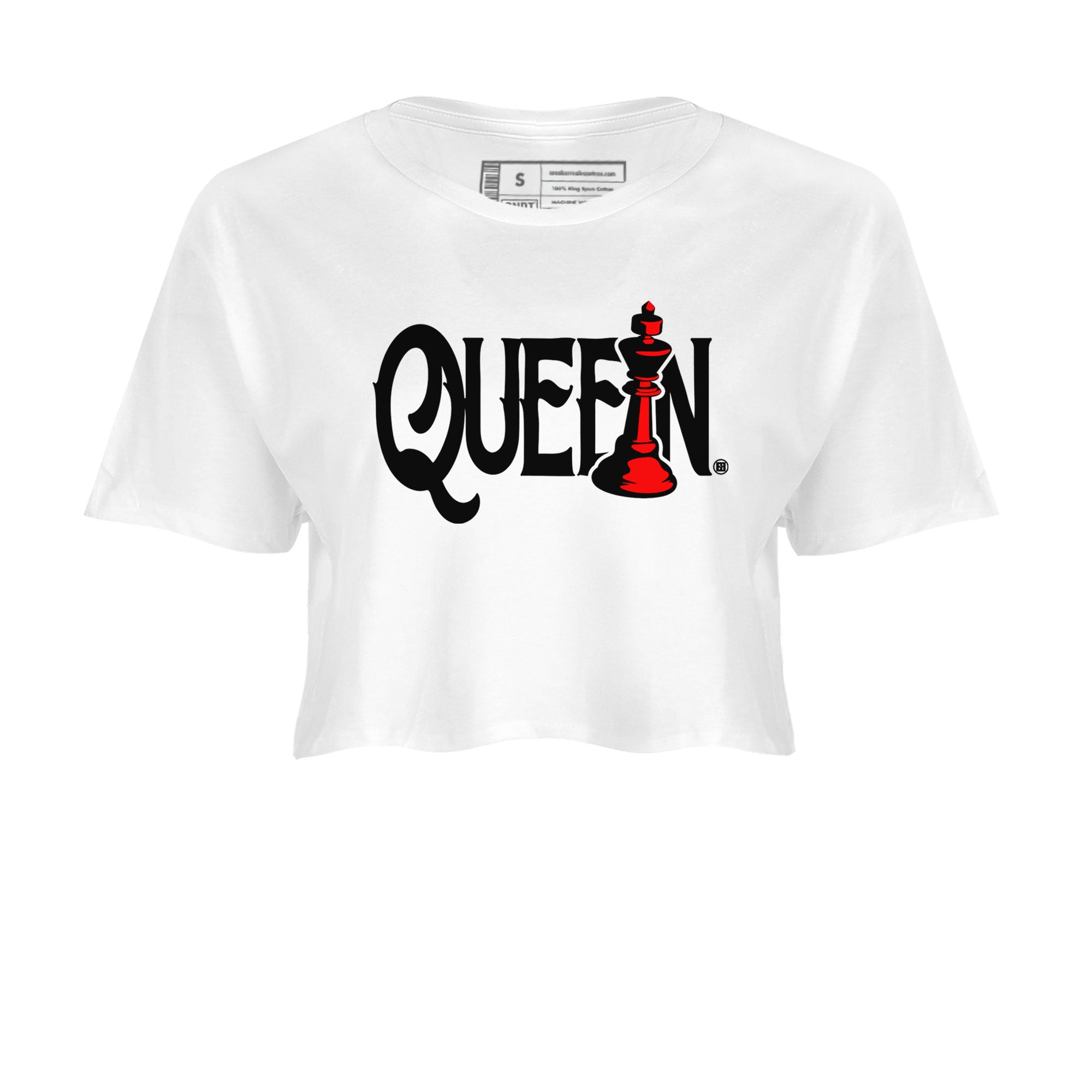 Air Jordan 4 Bred Reimagined shirt to match jordans Chess Queen sneaker shirts AJ4 Bred Reimagined Drip Gear Zone White 2 crop shirt