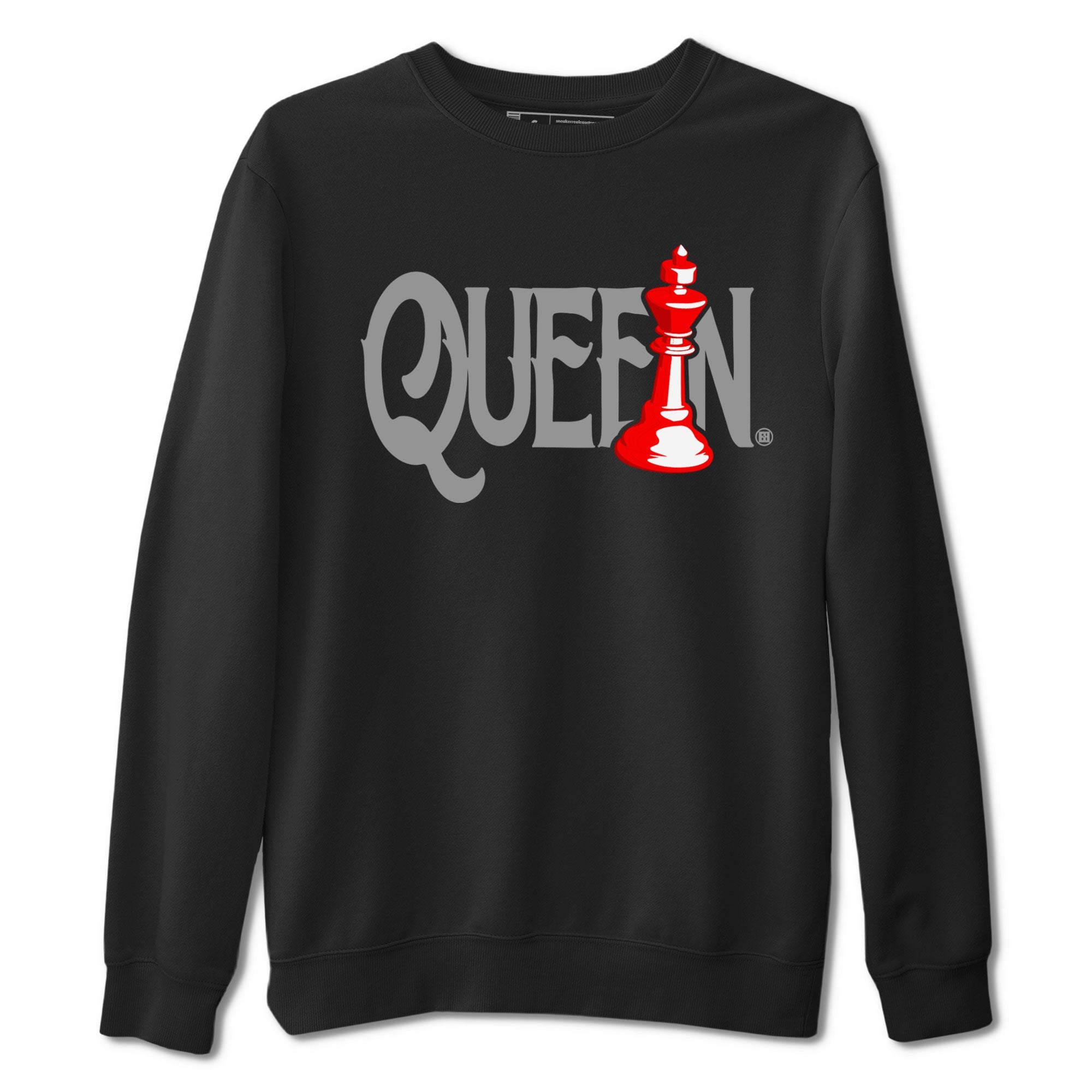 Air Jordan 4 Bred Reimagined shirt to match jordans Chess Queen sneaker shirts AJ4 Bred Reimagined Drip Gear Zone unisex crew neck cotton Black 2 crew neck shirt