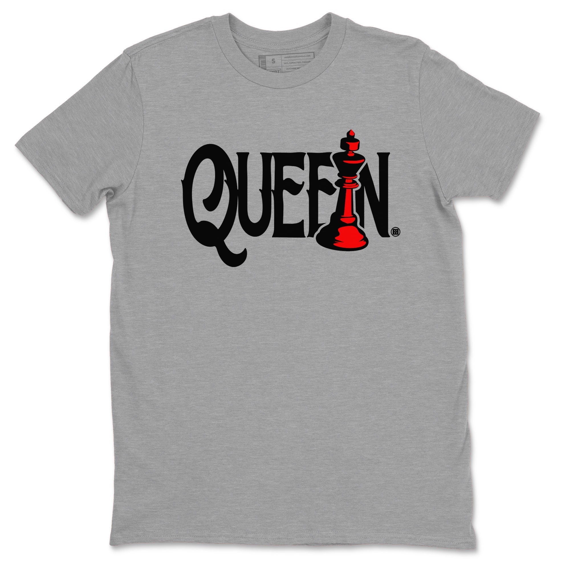 Air Jordan 4 Bred Reimagined shirt to match jordans Chess Queen sneaker shirts AJ4 Bred Reimagined Drip Gear Zone unisex crew neck cotton Heather Grey 2 crew neck shirt
