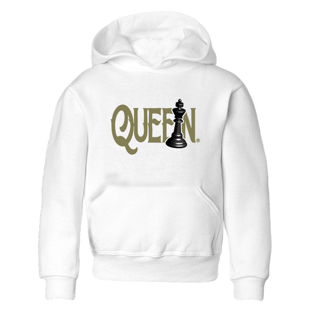 Air Jordan 4 Medium Olive shirt to match jordans streetwear brand Chess Queen sneaker tees 4s Medium Olive Drip Gear Zone Baby Toddler White 2 T-Shirt