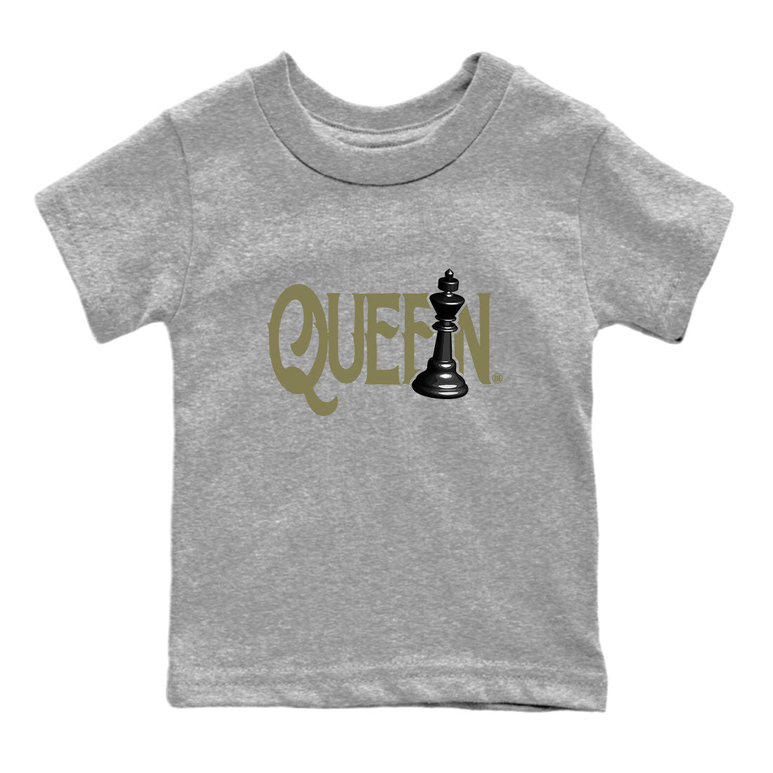 Air Jordan 4 Medium Olive shirt to match jordans streetwear brand Chess Queen sneaker tees 4s Medium Olive Drip Gear Zone Baby Toddler Heather Grey 2 T-Shirt