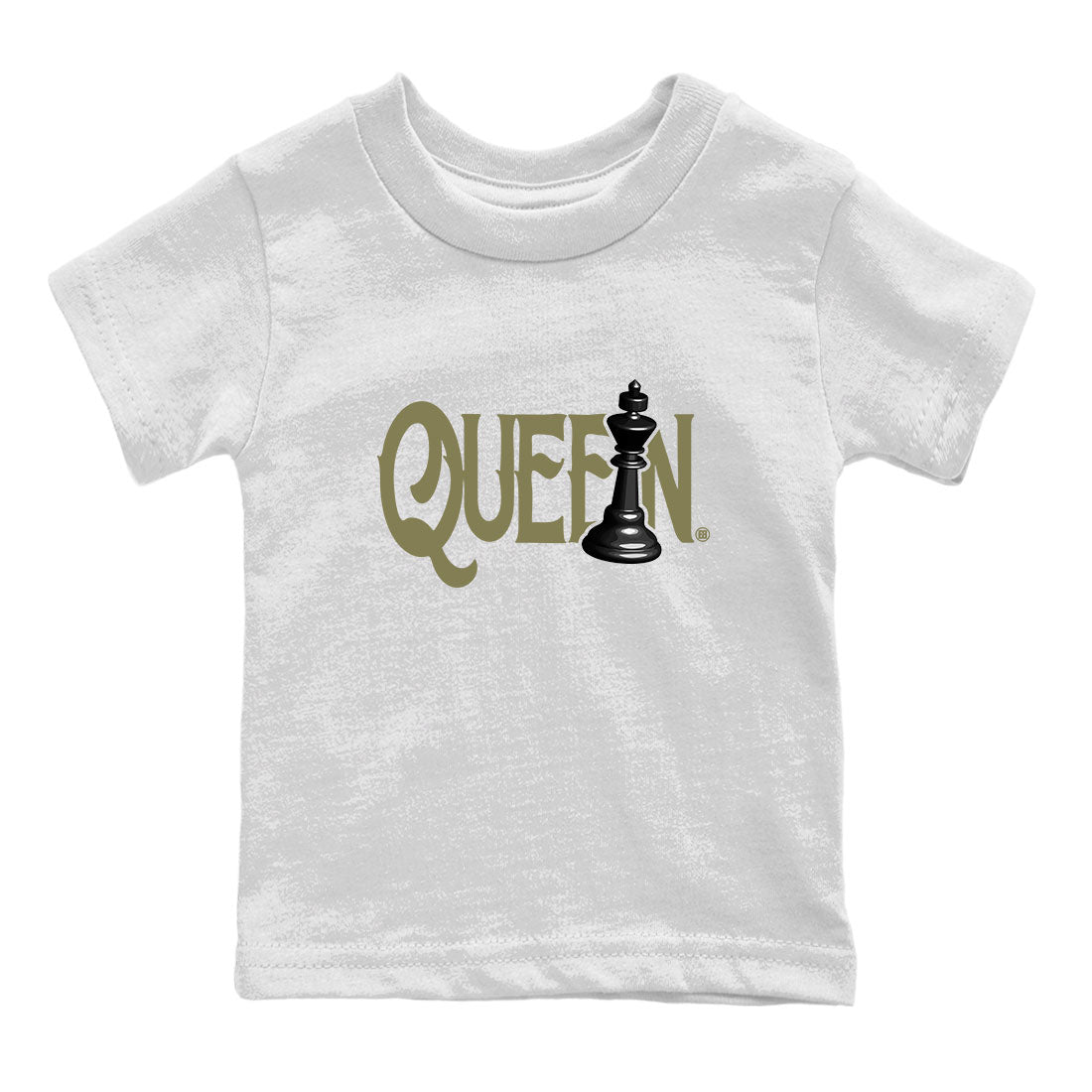 Air Jordan 4 Medium Olive shirt to match jordans streetwear brand Chess Queen sneaker tees 4s Medium Olive Drip Gear Zone Baby Toddler White 2 T-Shirt