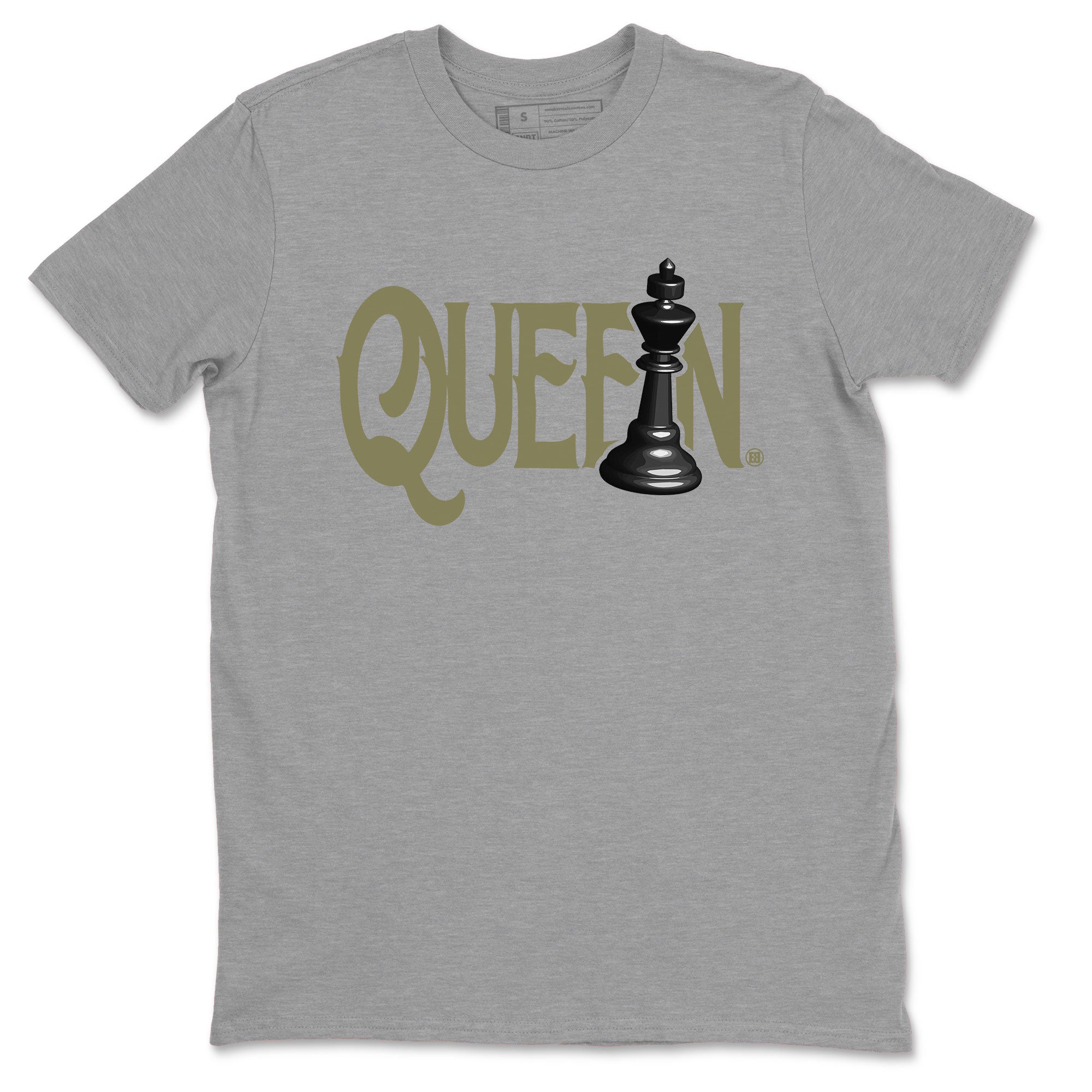Air Jordan 4 Medium Olive shirt to match jordans streetwear brand Chess Queen sneaker tees 4s Medium Olive Drip Gear Zone Unisex Streetwear Clothing Heather Grey 2 T-Shirt