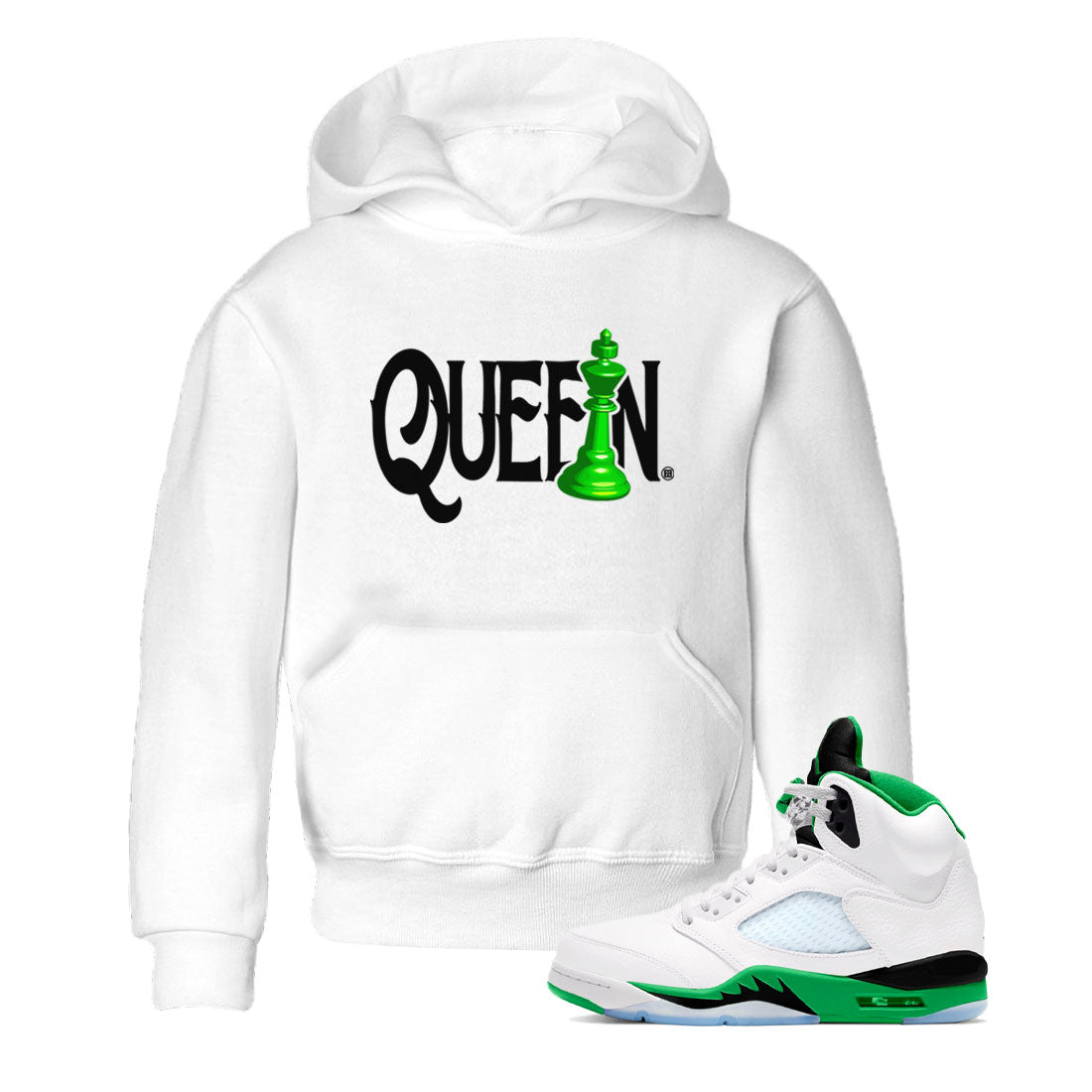 Air Jordan 5 Lucky Green shirt to match jordans Chess Queen sneaker match tee AJ5 Lucky Green Drip Gear Zone baby toddler White 1 cotton Shirt
