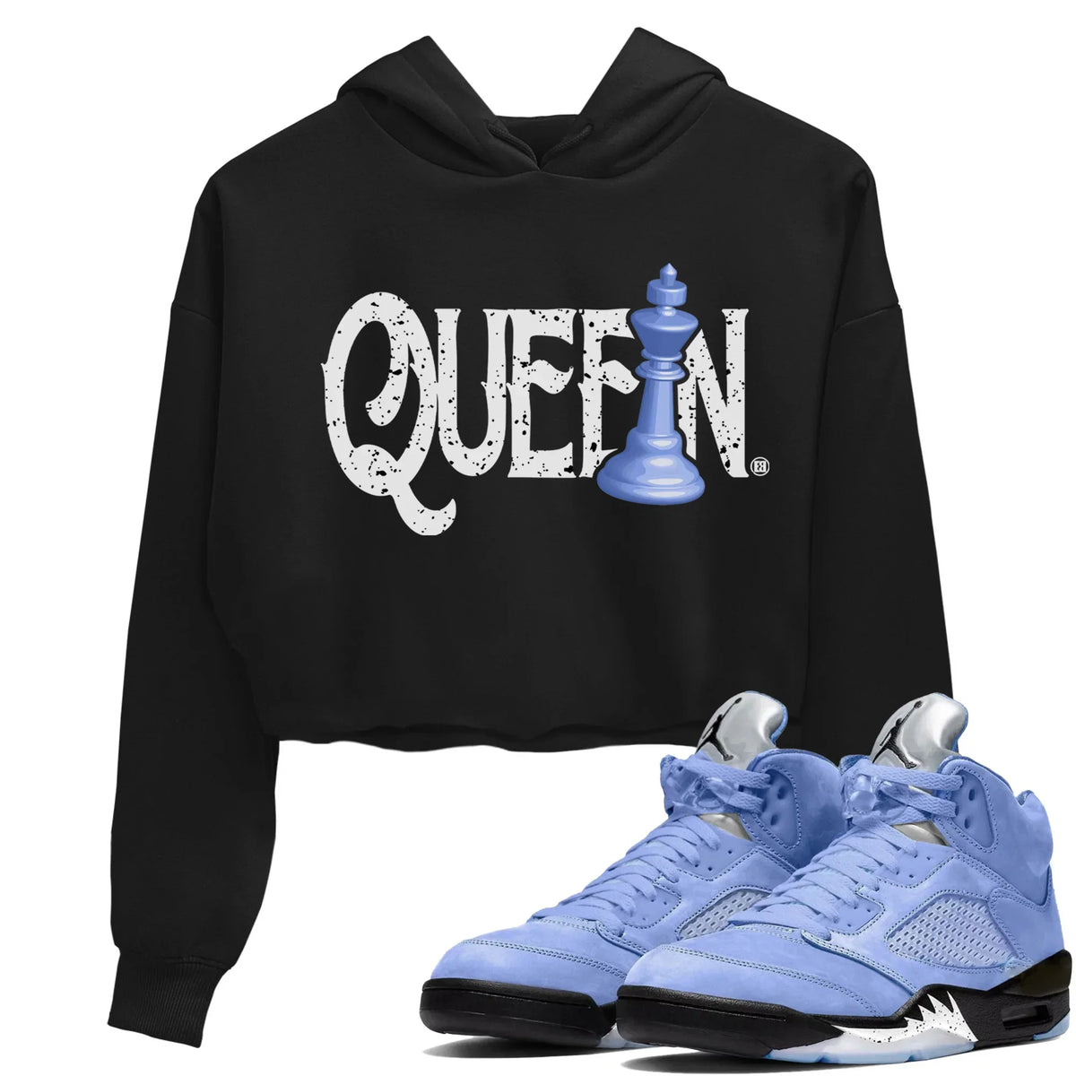 Jordan 5 UNC Sneaker Matching T-Shirt Chess Queen Sneaker Tees Jordan 5 UNC Sneaker Release Tees Women's Shirts