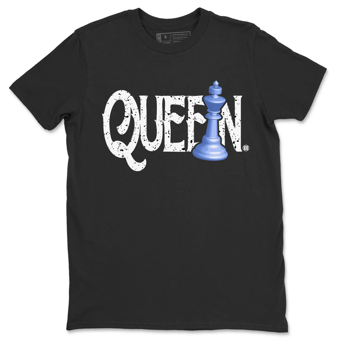 Jordan 5 UNC Sneaker Matching T-Shirt Chess Queen Sneaker Tees Jordan 5 UNC Sneaker Release Tees Crew Neck Tees