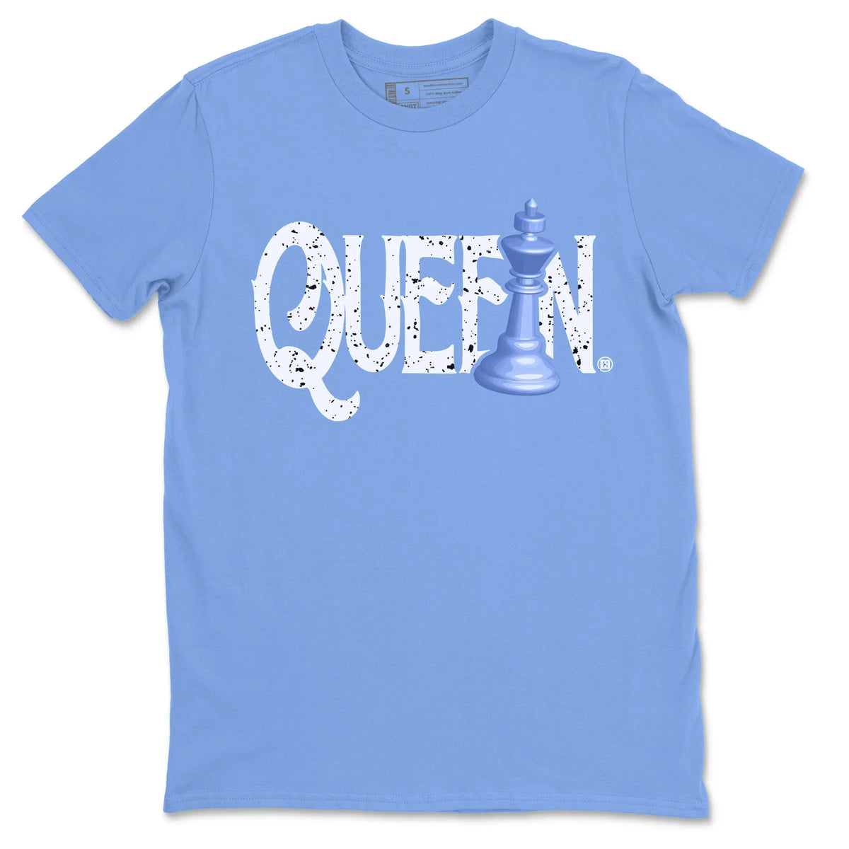 Jordan 5 UNC Sneaker Matching T-Shirt Chess Queen Sneaker Tees Jordan 5 UNC Sneaker Release Tees Crew Neck Tees