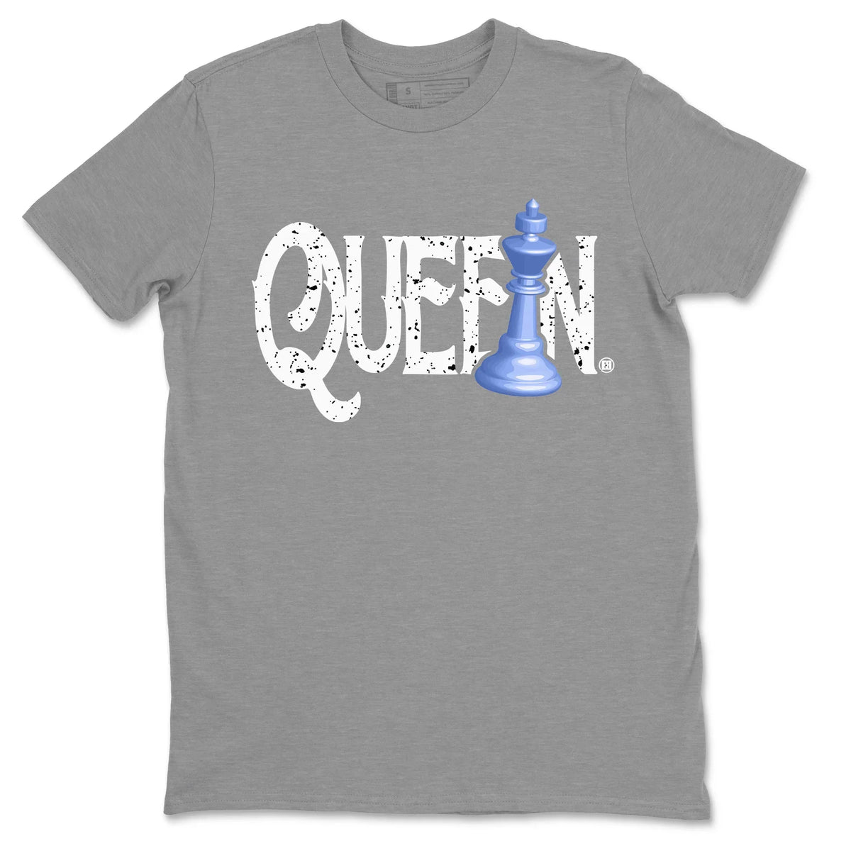 Jordan 5 UNC Sneaker Matching T-Shirt Chess Queen Sneaker Tees Jordan 5 UNC Sneaker Release Tees Crew Neck Tees