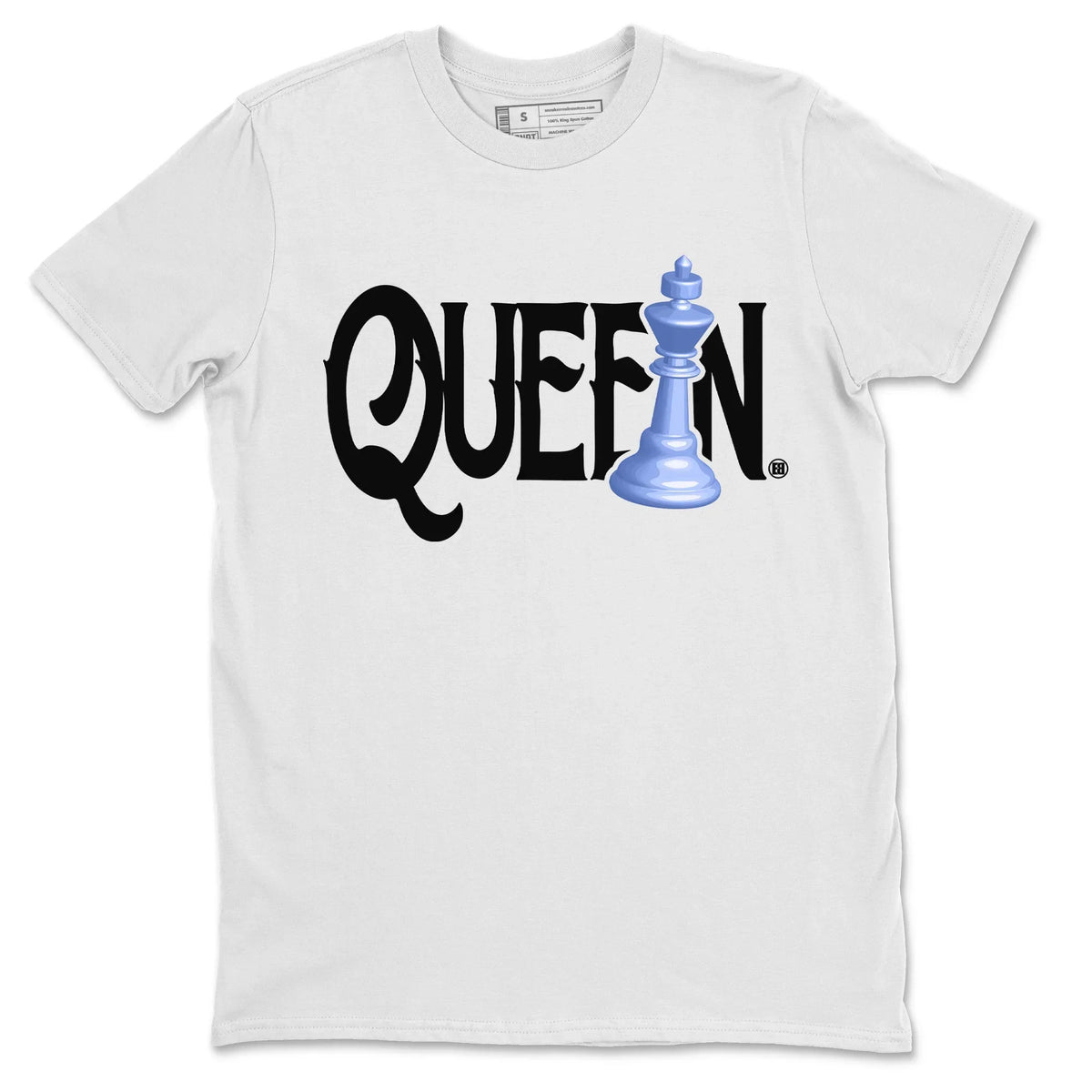 Jordan 5 UNC Sneaker Matching T-Shirt Chess Queen Sneaker Tees Jordan 5 UNC Sneaker Release Tees Crew Neck Tees