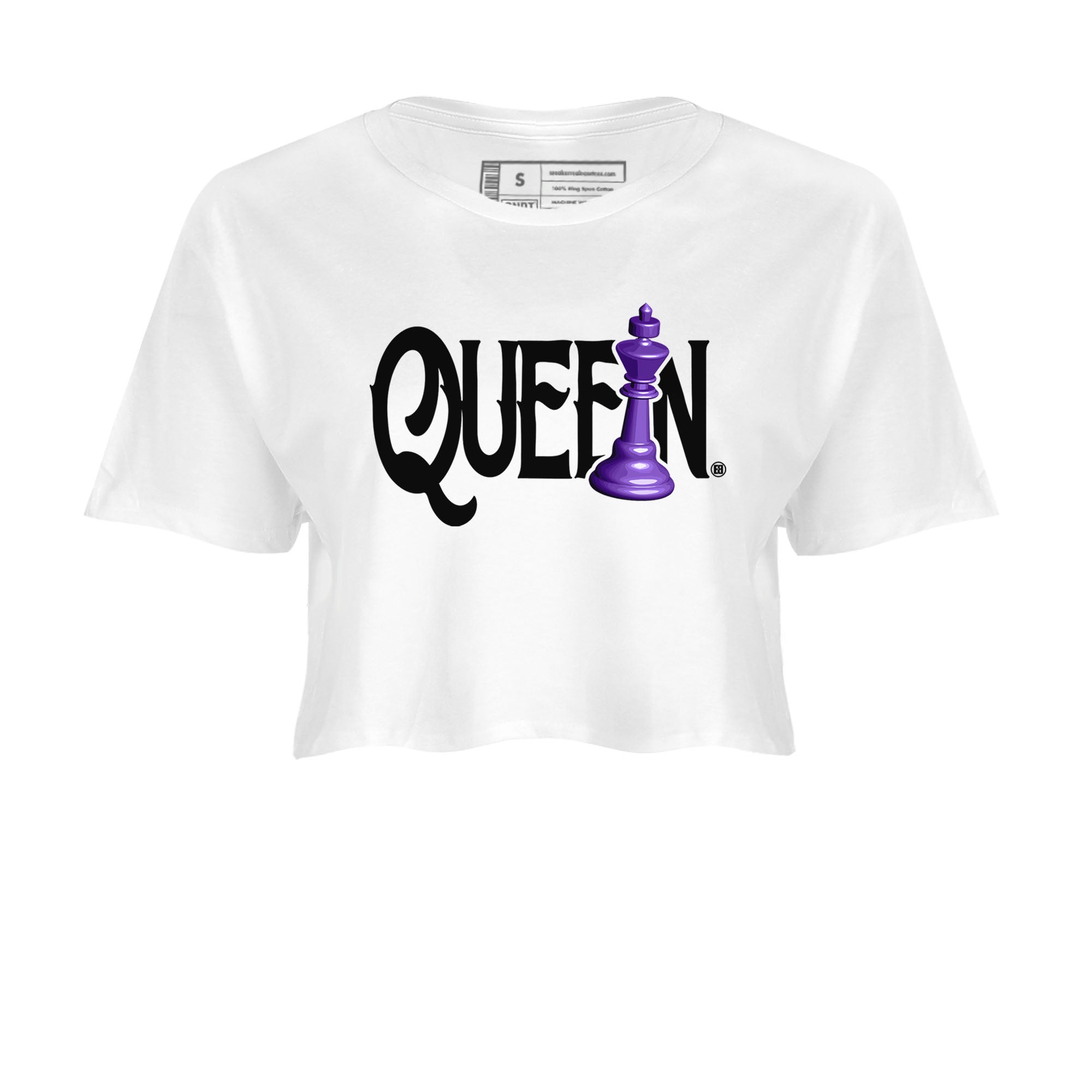Nike SB Dunk Low Court Purple Shirt To Match Jordans Chess Queen Streetwear Fashion Dunk Low Court Purple Drip Gear Zone White 2 Women's Crop Tee