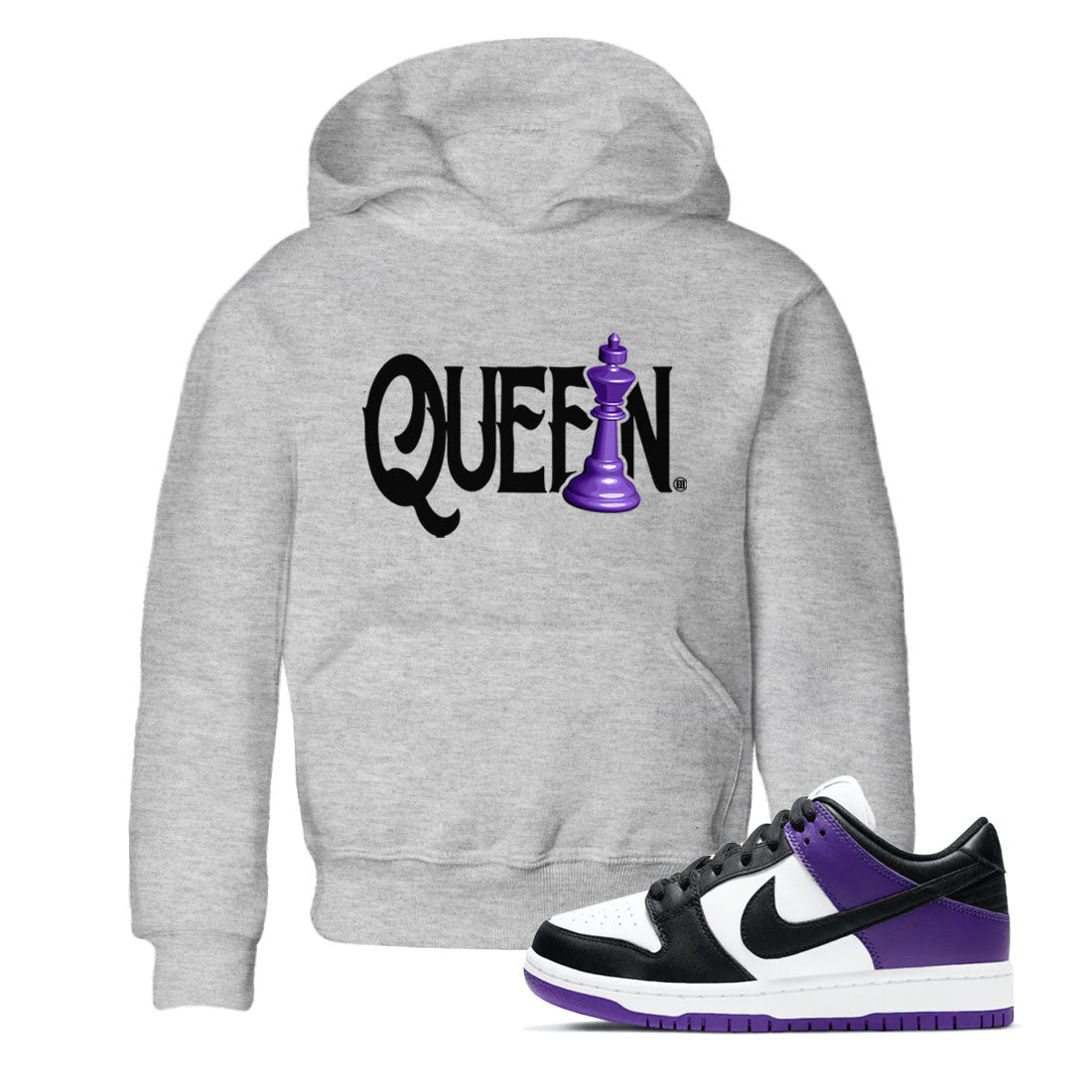 Nike SB Dunk Low Court Purple Shirt To Match Jordans Chess Queen Streetwear Fashion Dunk Low Court Purple Drip Gear Zone baby toddler Heather Grey 1 cotton Shirt
