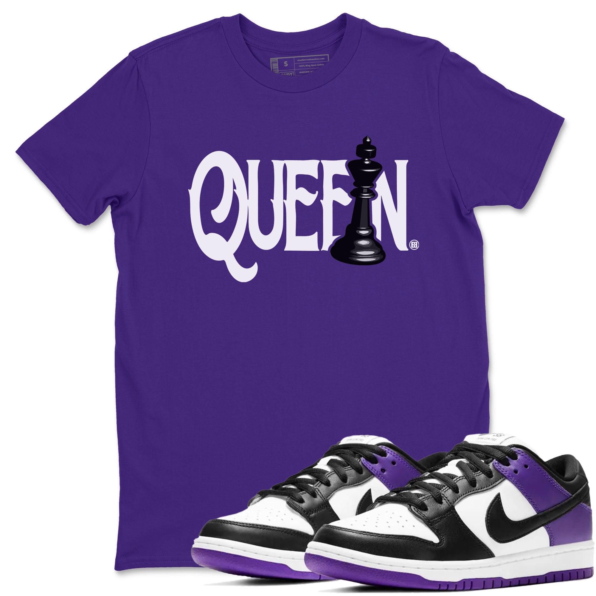 Nike SB Dunk Low Court Purple Shirt To Match Jordans Chess Queen Streetwear Fashion Dunk Low Court Purple Drip Gear Zone unisex crew neck t-shirt Purple 1 crew neck shirt