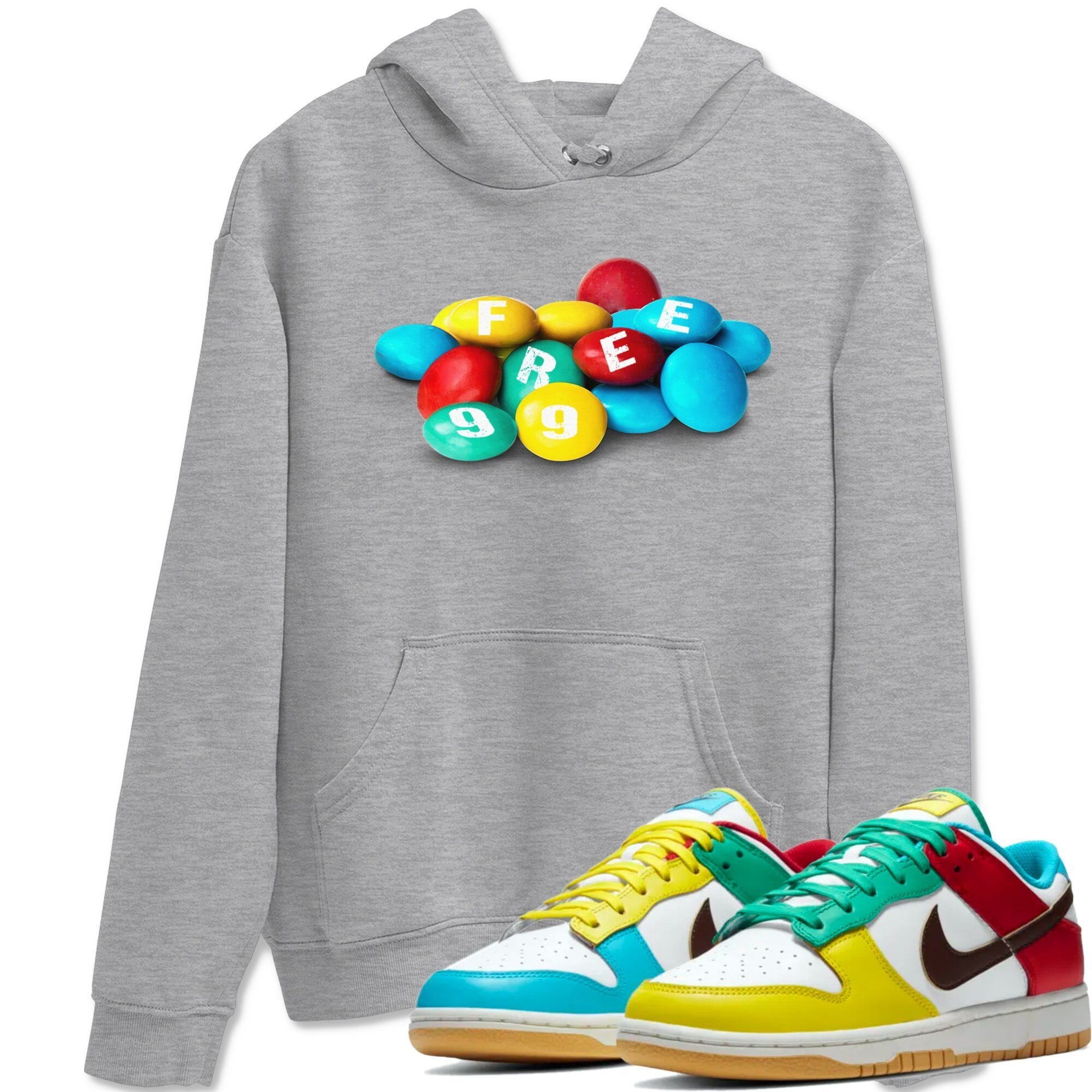 Dunk Free 99 White Sneaker Match Tees Chocolate Candies Sneaker Tees Dunk Free 99 White Jordan to match sneaker T-Shirt Crew Neck Shirts