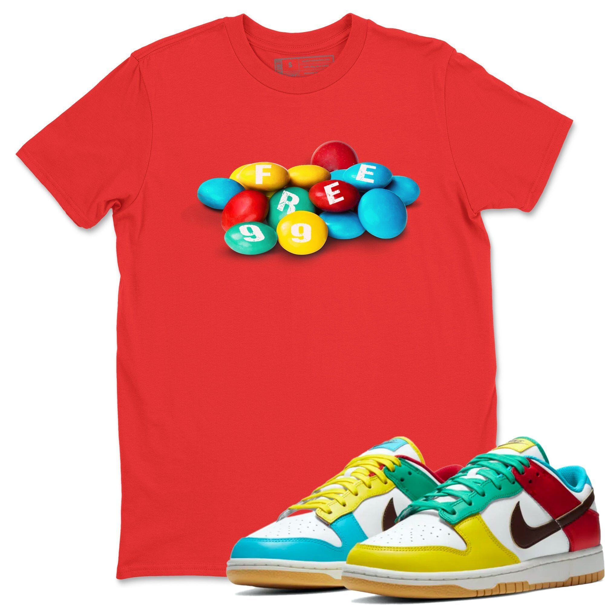 Dunk Free 99 White Sneaker Match Tees Chocolate Candies Sneaker Tees Dunk Free 99 White Jordan to match sneaker T-Shirt Crew Neck Shirts
