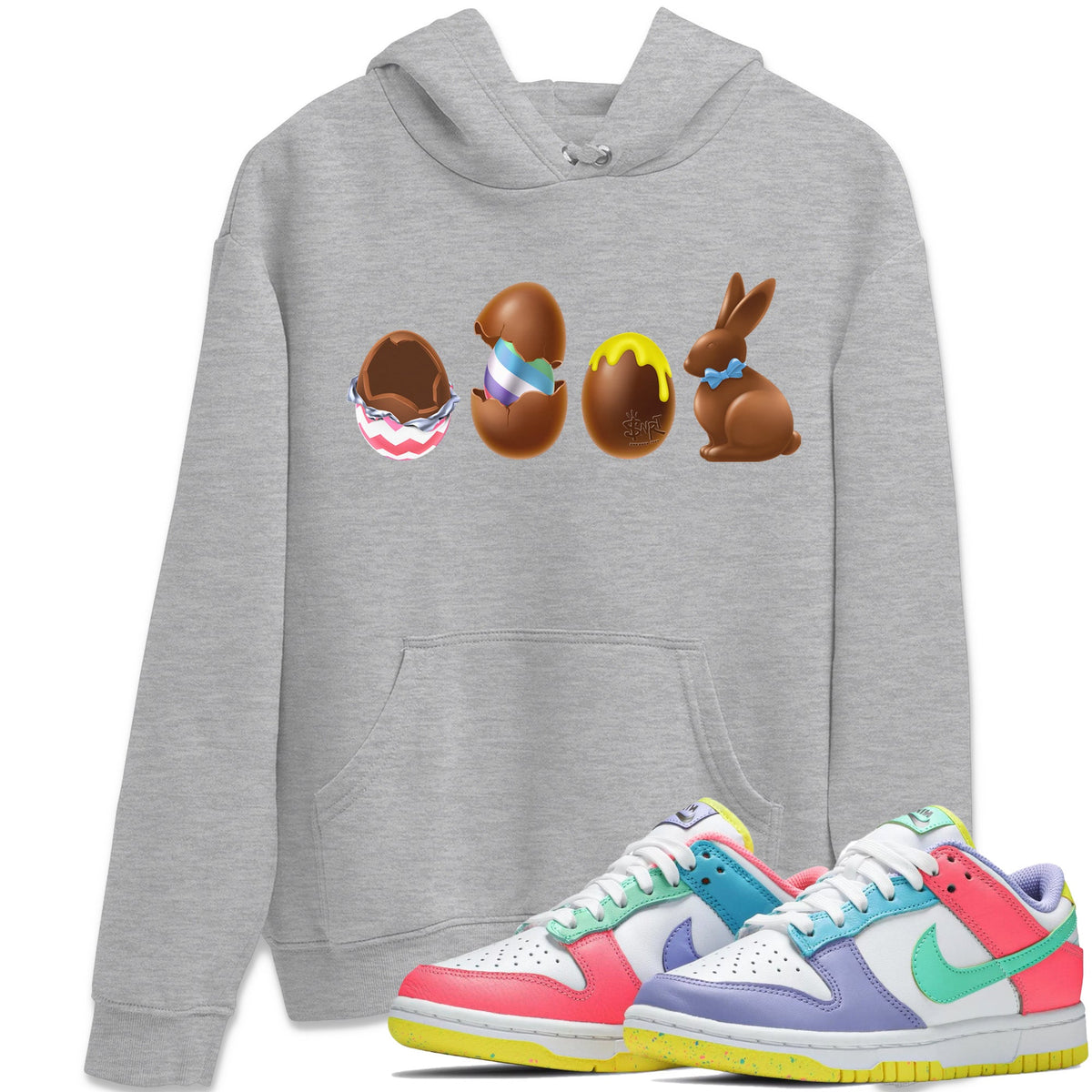 Dunk Easter Candy Sneaker Tees Drip Gear Zone Chocolate Easter Set Sneaker Tees Holiday Easter T-Shirt Shirt Unisex Shirts Heather Grey 1