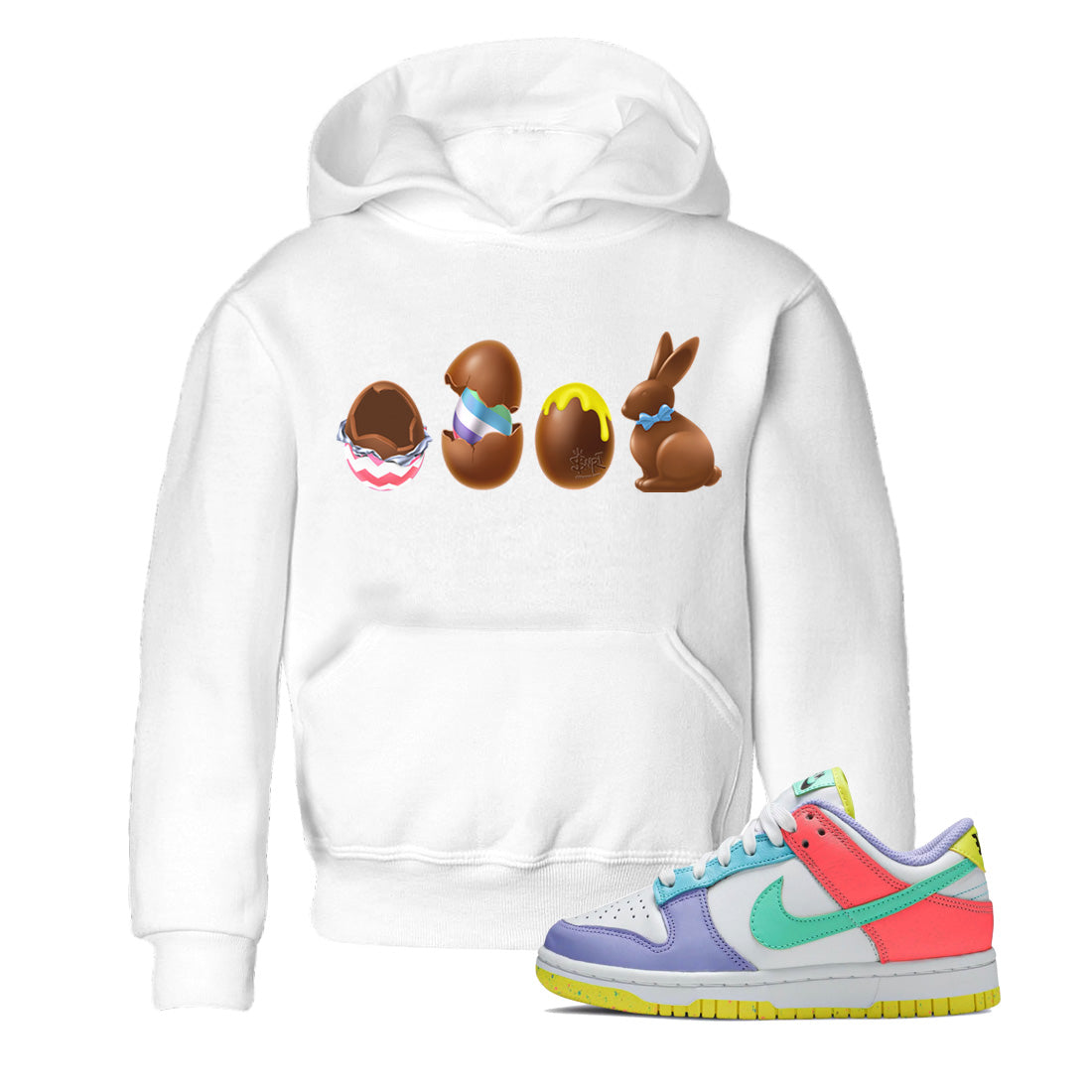 Dunk Easter Candy Sneaker Tees Drip Gear Zone Chocolate Easter Set Sneaker Tees Holiday Easter T-Shirt Shirt Kids Shirts White 1