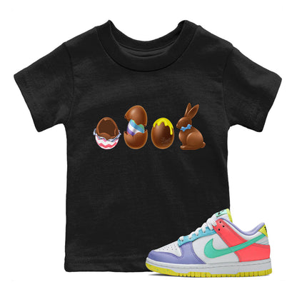 Dunk Easter Candy Sneaker Tees Drip Gear Zone Chocolate Easter Set Sneaker Tees Holiday Easter T-Shirt Shirt Kids Shirts Black 1