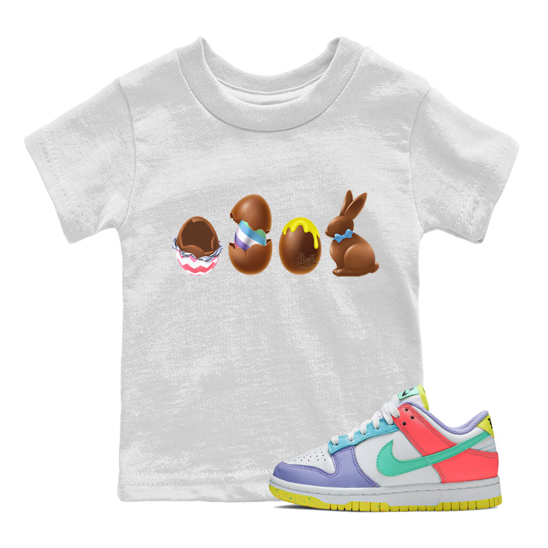 Dunk Easter Candy Sneaker Tees Drip Gear Zone Chocolate Easter Set Sneaker Tees Holiday Easter T-Shirt Shirt Kids Shirts White 1