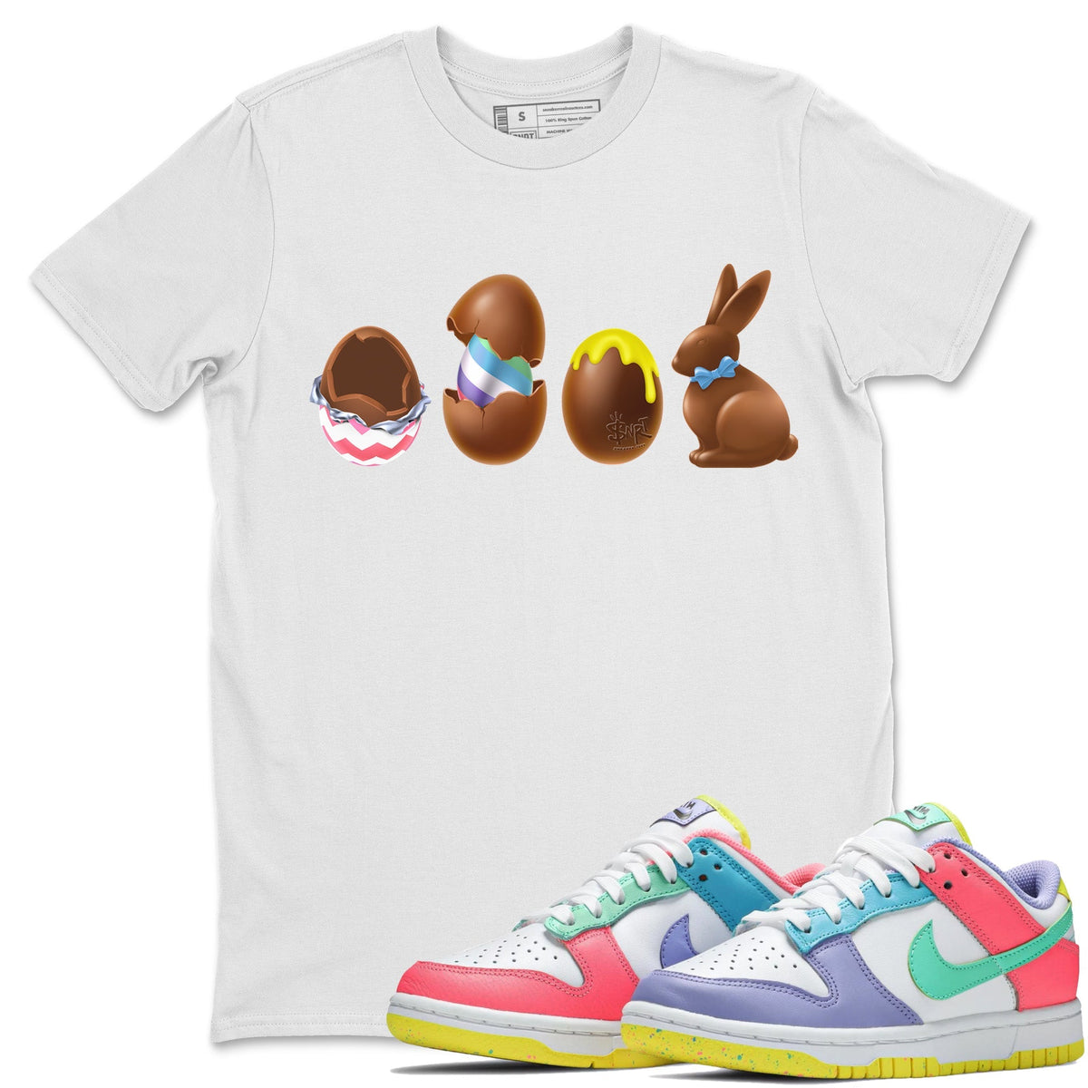 Dunk Easter Candy Sneaker Tees Drip Gear Zone Chocolate Easter Set Sneaker Tees Holiday Easter T-Shirt Shirt Unisex Shirts White 1