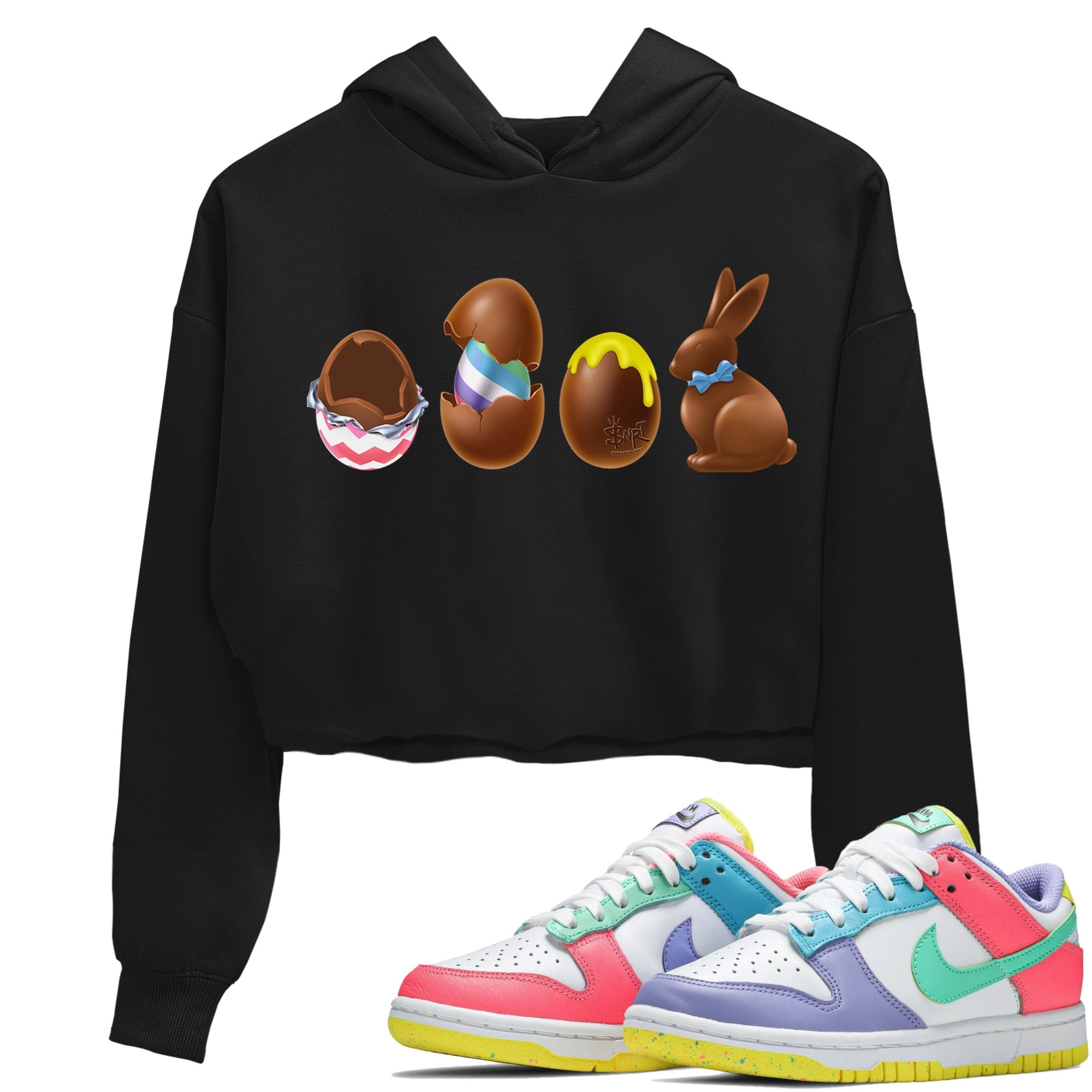 Dunk Easter Candy Sneaker Tees Drip Gear Zone Chocolate Easter Set Sneaker Tees Holiday Easter T-Shirt Shirt Women's Shirts Black 1