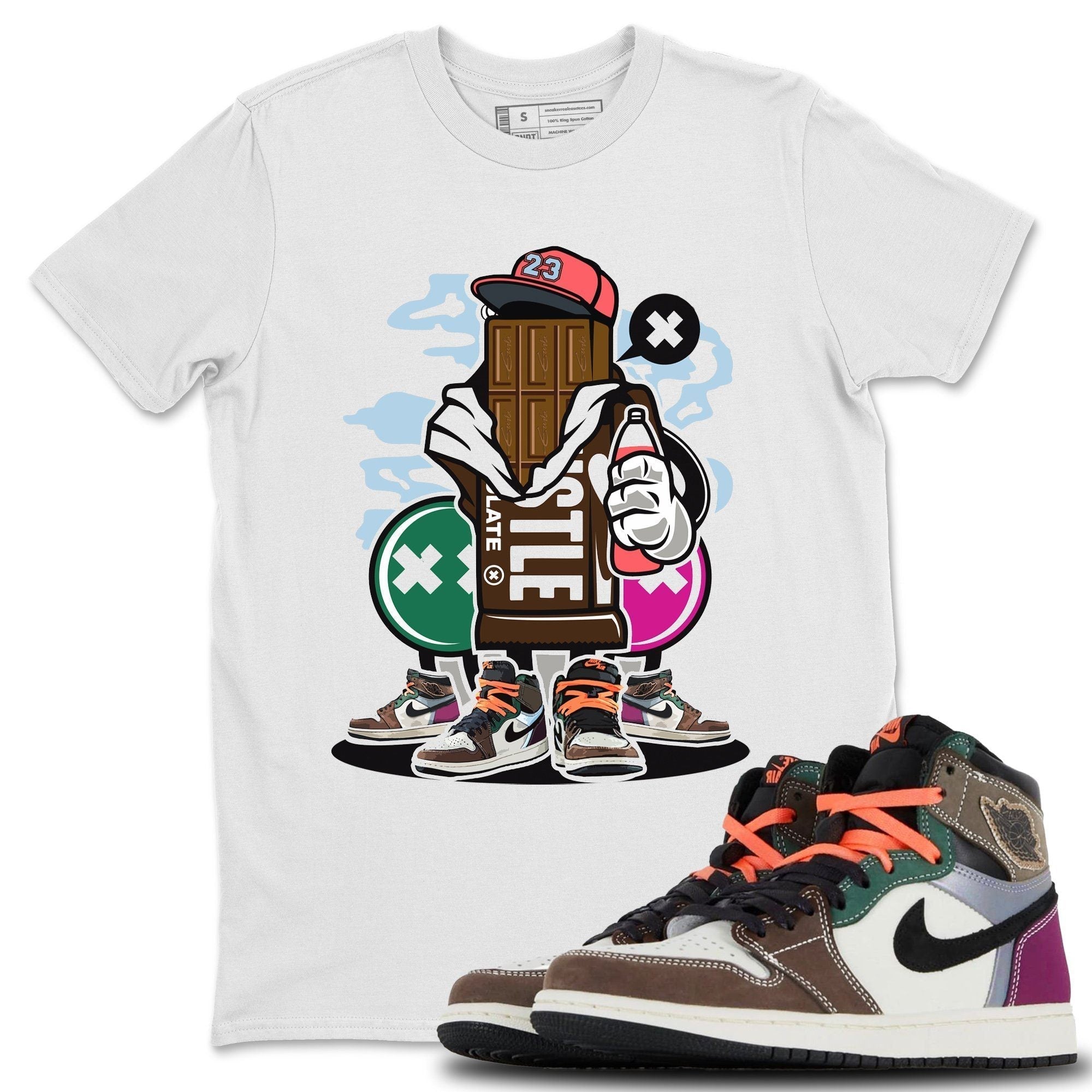Jordan 1 Hand Crafted Sneaker Matching T-Shirt Chocolate Squad Sneaker Tees Jordan 1 Hand Crafted Sneaker Release Tees Crew Neck Tees