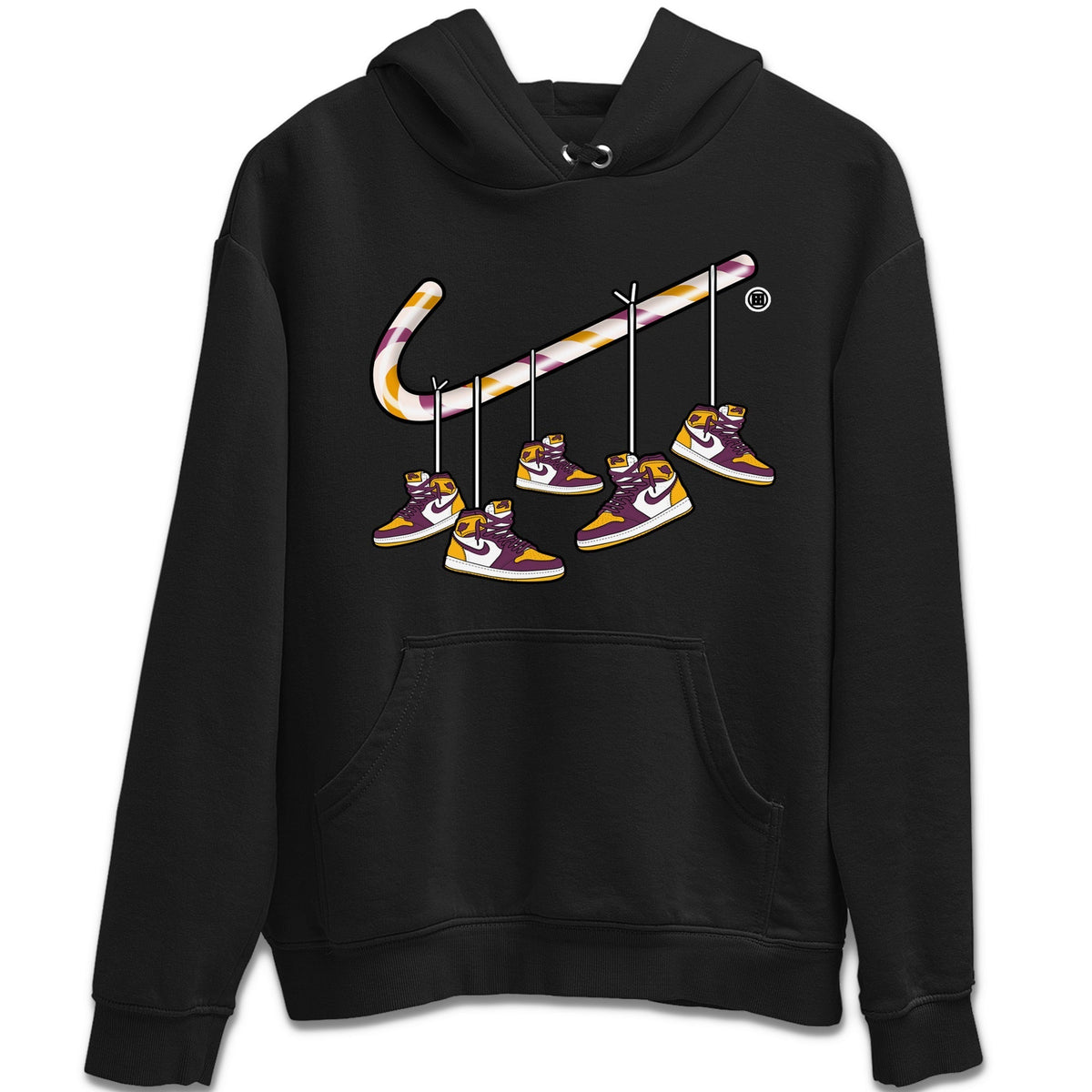 Jordan 1 Brotherhood Sneaker Matching T-Shirt Christmas Candy Cane Sneaker Tees Jordan 1 Brotherhood Sneaker Release Tees Crew Neck Tees