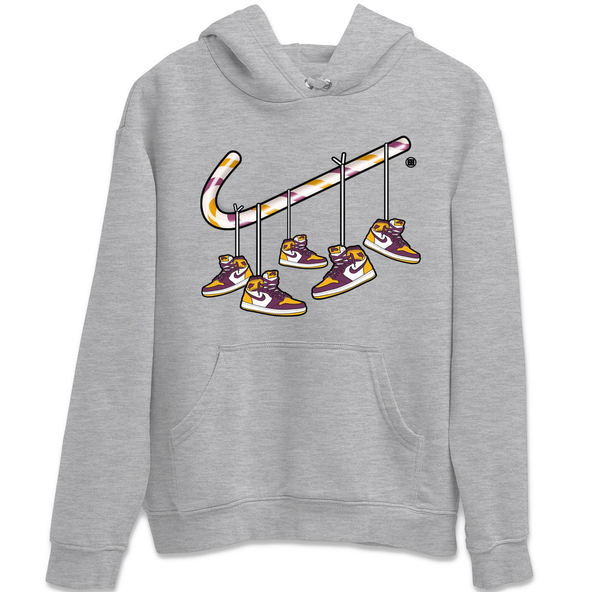 Jordan 1 Brotherhood Sneaker Matching T-Shirt Christmas Candy Cane Sneaker Tees Jordan 1 Brotherhood Sneaker Release Tees Crew Neck Tees