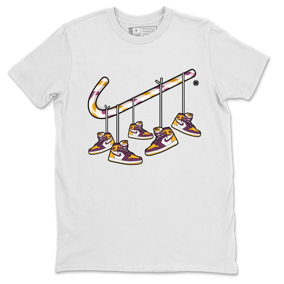 Jordan 1 Brotherhood Sneaker Matching T-Shirt Christmas Candy Cane Sneaker Tees Jordan 1 Brotherhood Sneaker Release Tees Crew Neck Tees