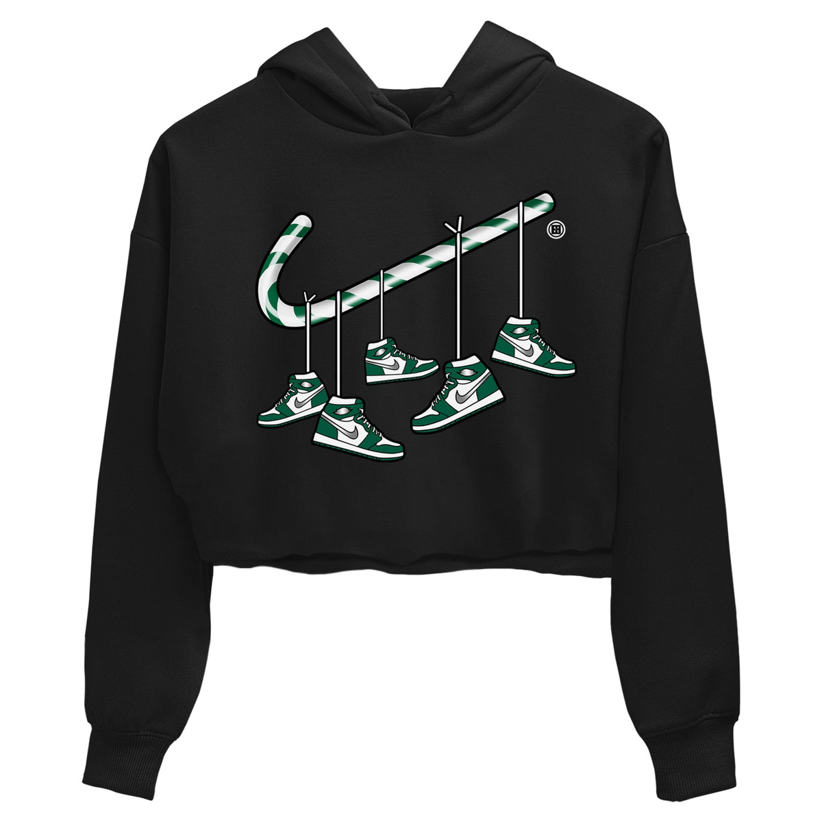 Jordan 1 Gorge Green Sneaker Matching T-Shirt Christmas Candy Cane Sneaker Tees Jordan 1 Gorge Green Sneaker Release Tees Women's Shirts