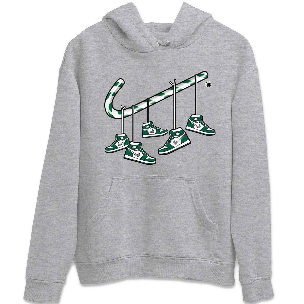Jordan 1 Gorge Green Sneaker Matching T-Shirt Christmas Candy Cane Sneaker Tees Jordan 1 Gorge Green Sneaker Release Tees Crew Neck Tees
