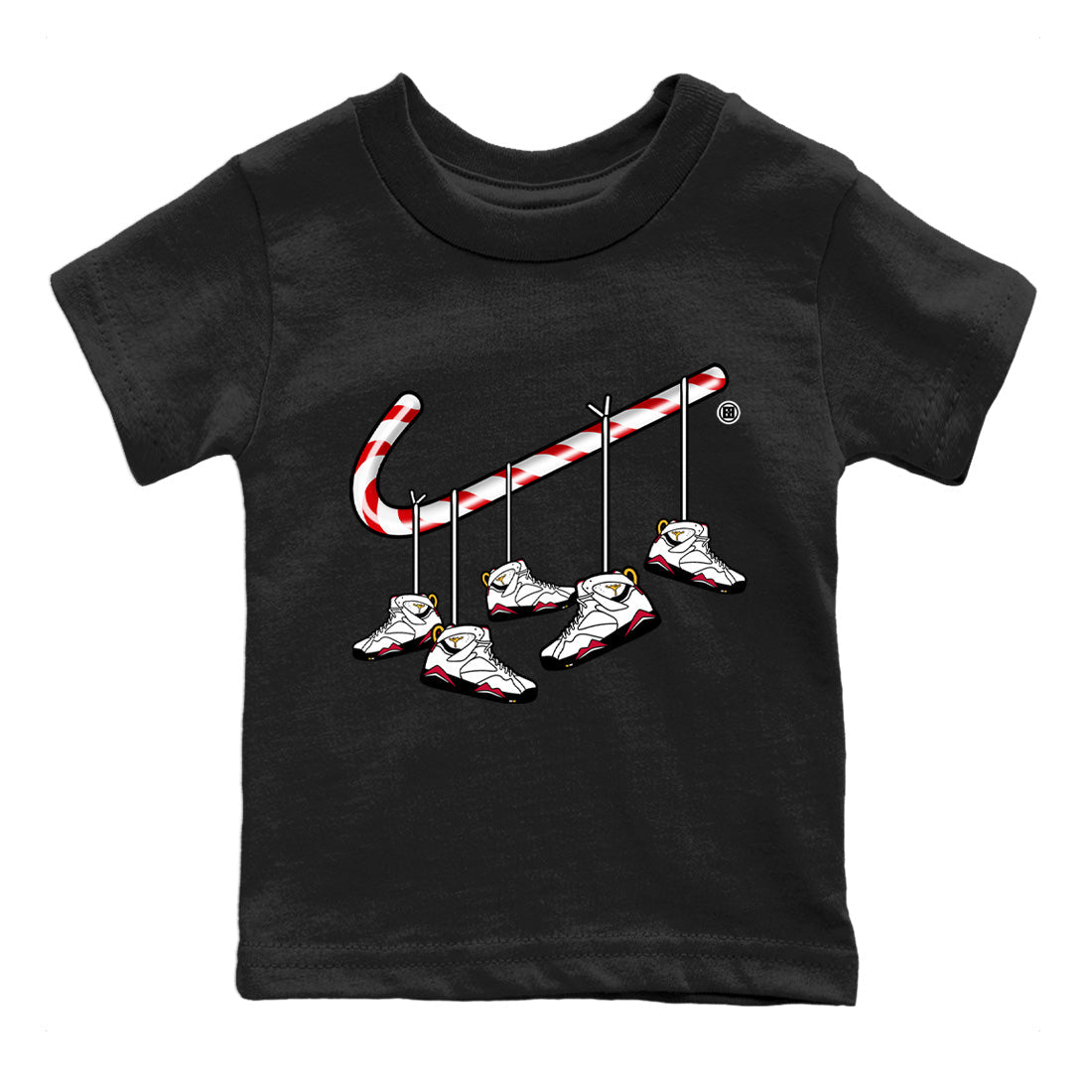 Jordan 7 Cardinal Shirt To Match Jordans Christmas Candy Cane Sneaker Tees Jordan 7 Cardinal Drip Gear Zone Sneaker Matching Clothing Kids Shirts