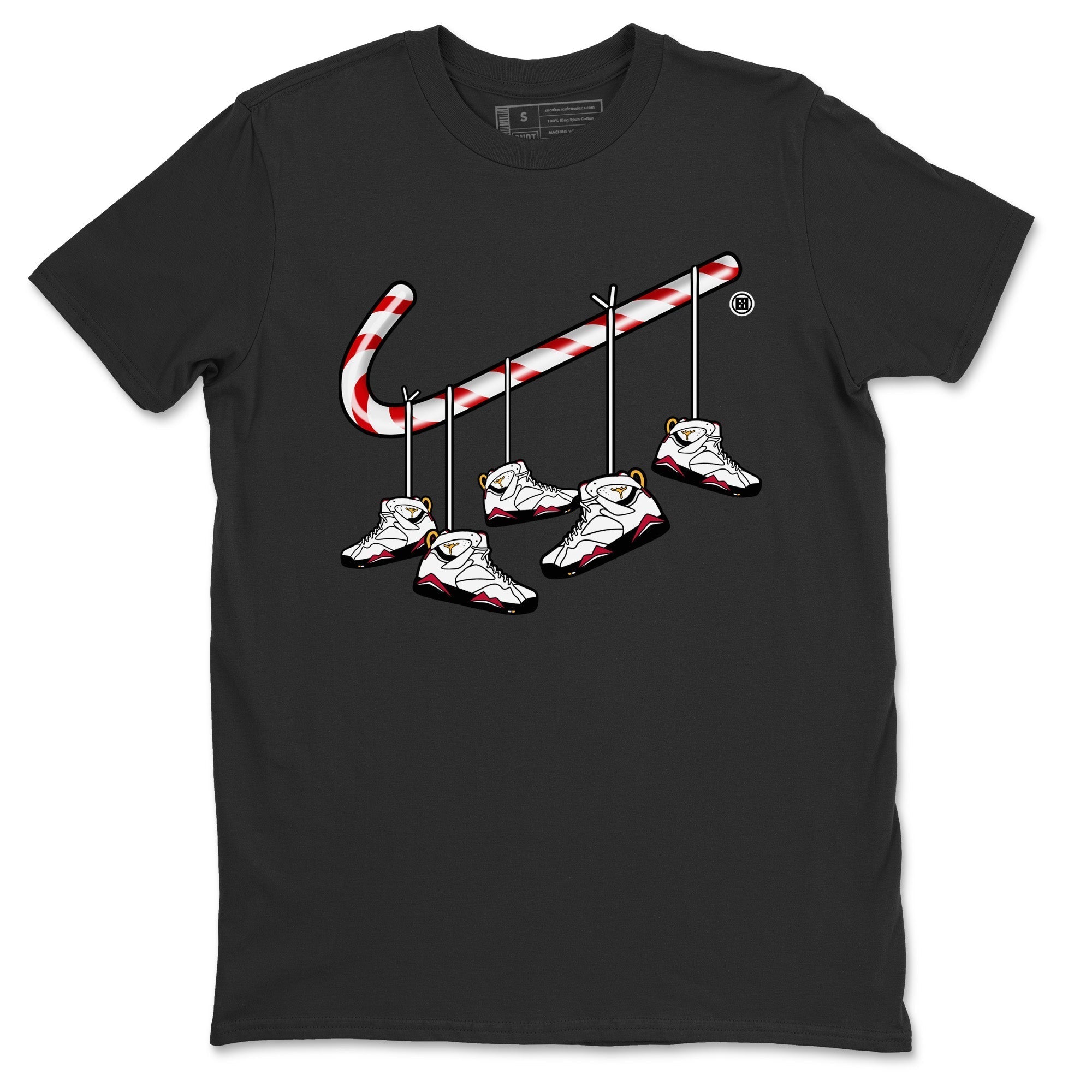 Jordan 7 Cardinal Shirt To Match Jordans Christmas Candy Cane Sneaker Tees Jordan 7 Cardinal Drip Gear Zone Sneaker Matching Clothing Unisex Shirts
