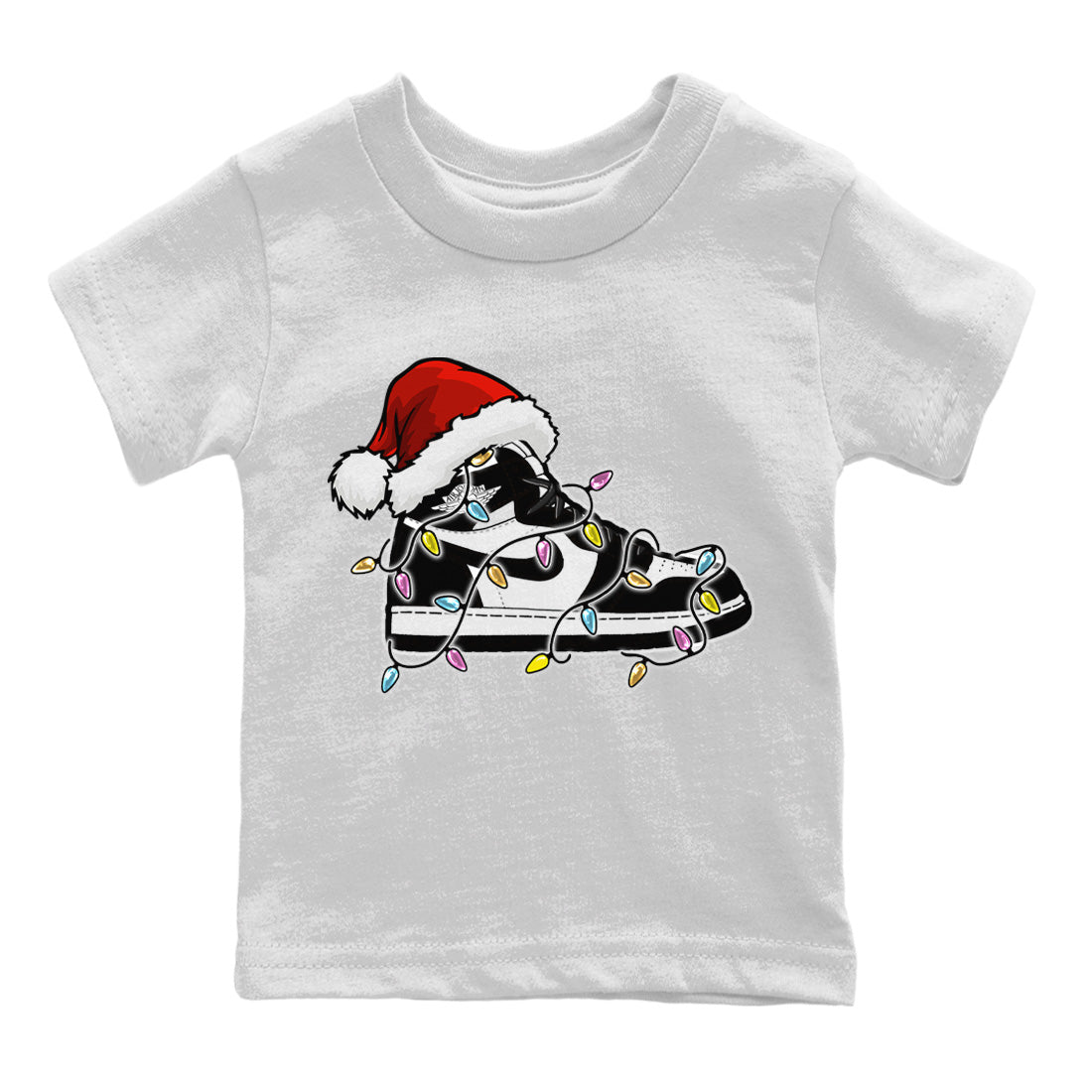 Jordan 1 Black White Sneaker Match Tees Christmas Light Sneaker Sneaker Tees Jordan 1 Black White Jordan to match sneaker T-Shirt Kids Shirts