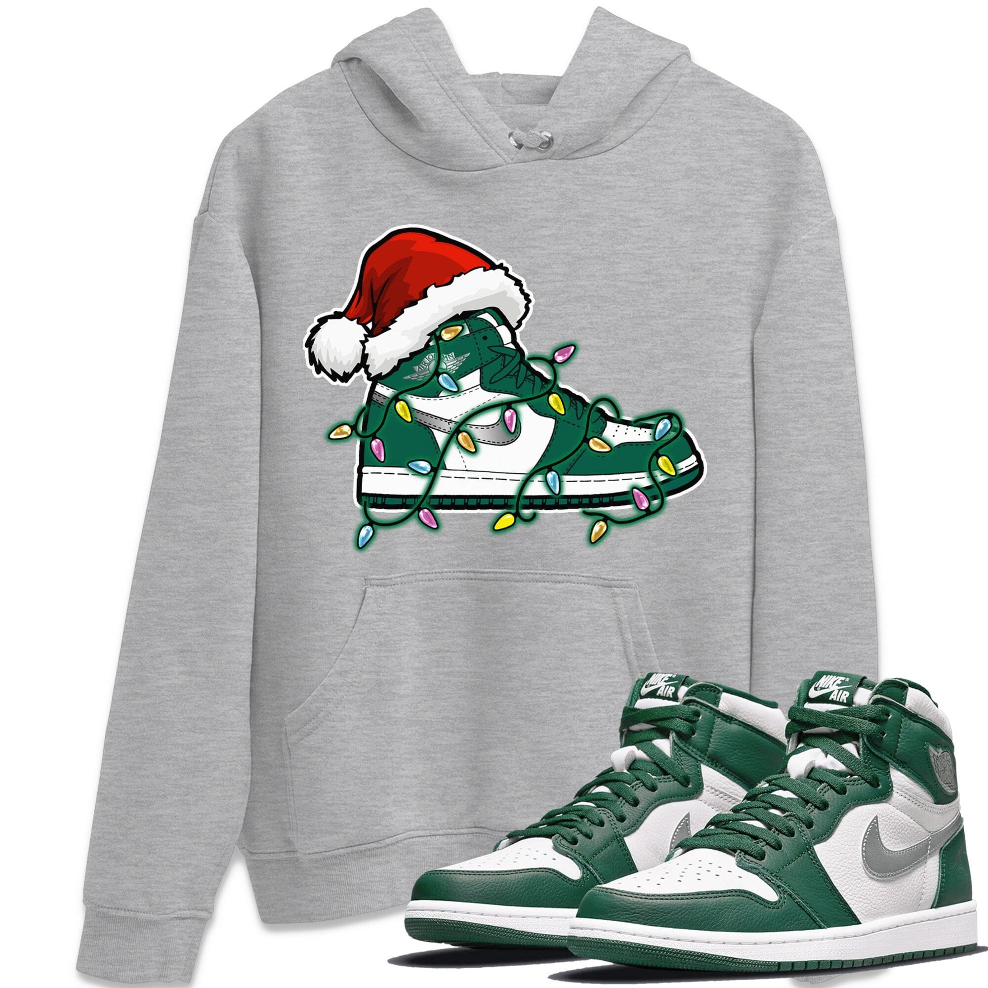 Jordan 1 Gorge Green Sneaker Matching T-Shirt Christmas Light Sneaker Sneaker Tees Jordan 1 Gorge Green Sneaker Release Tees Crew Neck Tees