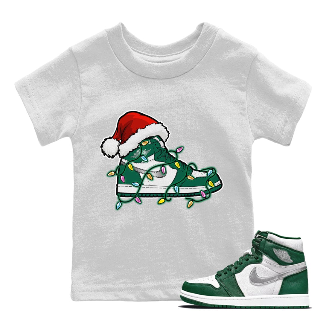 Jordan 1 Gorge Green Sneaker Matching T-Shirt Christmas Light Sneaker Sneaker Tees Jordan 1 Gorge Green Sneaker Release Tees Kids Shirts