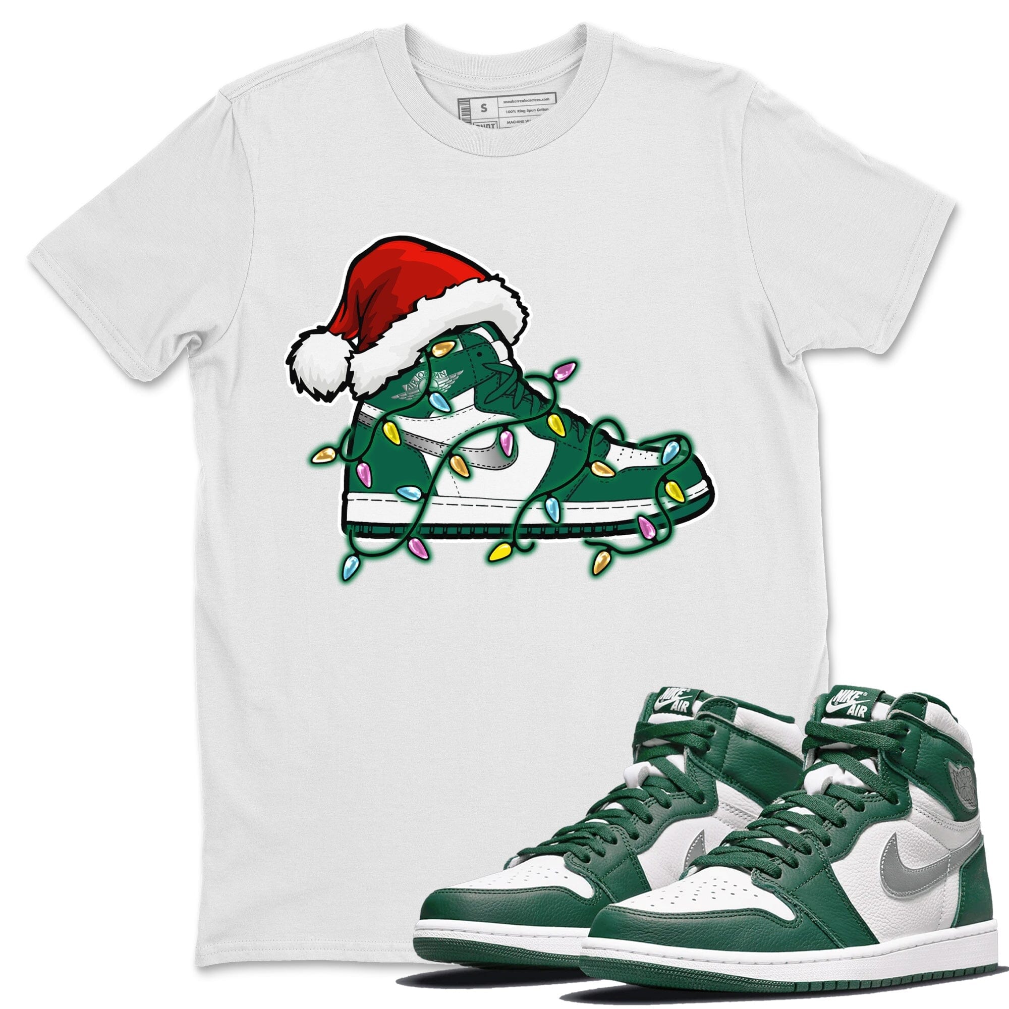 Jordan 1 Gorge Green Sneaker Matching T-Shirt Christmas Light Sneaker Sneaker Tees Jordan 1 Gorge Green Sneaker Release Tees Crew Neck Tees