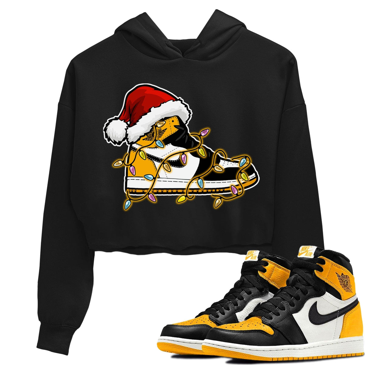 Jordan 1 Taxi Sneaker Matching T-Shirt Christmas Light Sneaker Sneaker Tees Jordan 1 Taxi Sneaker Release Tees Women's Shirts