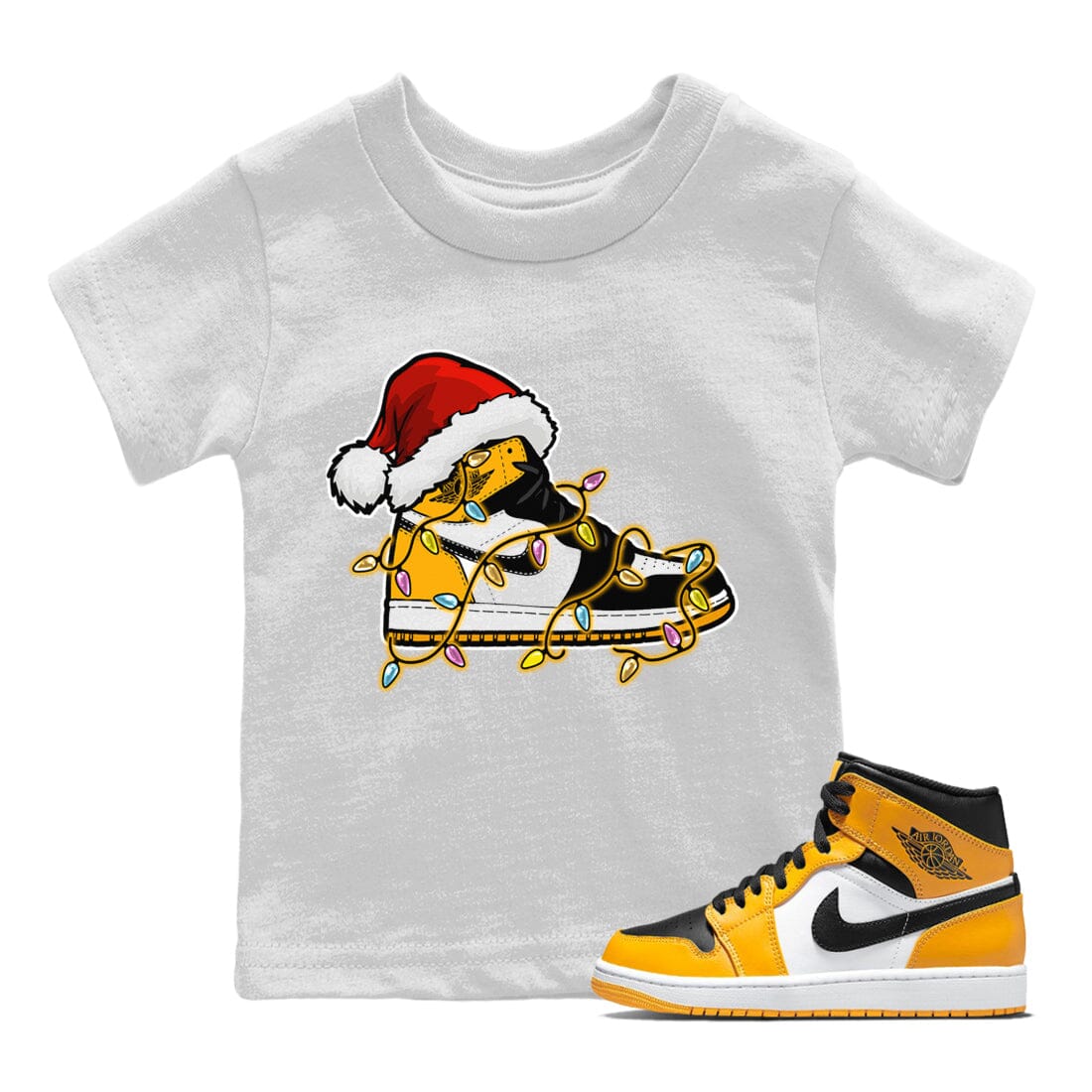 Jordan 1 Taxi Sneaker Matching T-Shirt Christmas Light Sneaker Sneaker Tees Jordan 1 Taxi Sneaker Release Tees Kids Shirts