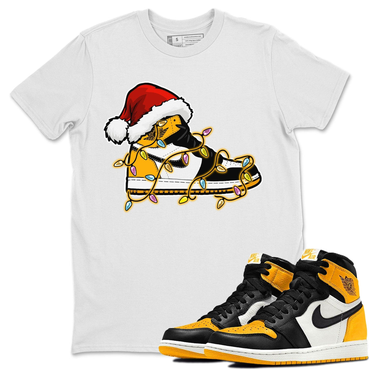 Jordan 1 Taxi Sneaker Matching T-Shirt Christmas Light Sneaker Sneaker Tees Jordan 1 Taxi Sneaker Release Tees Crew Neck Tees