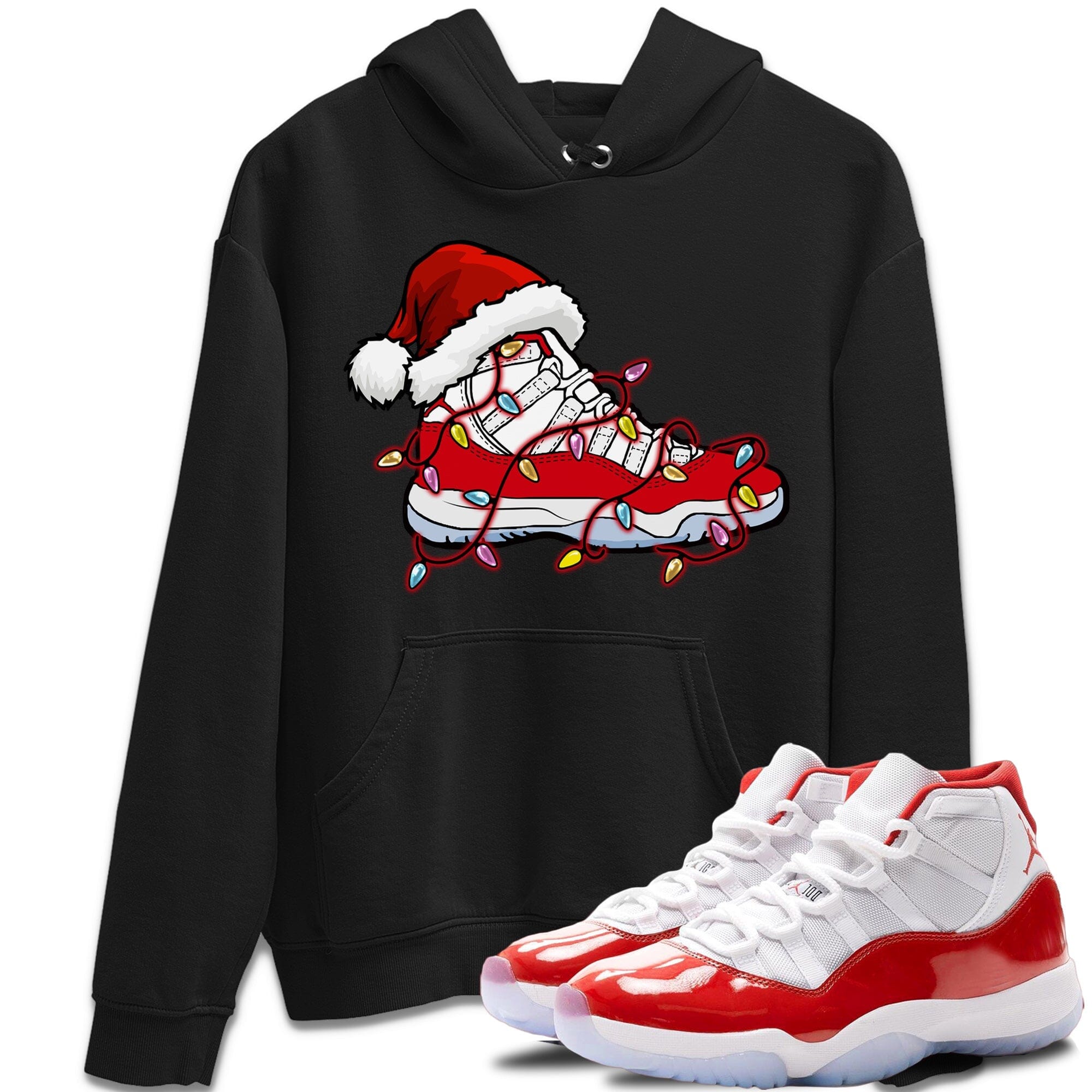 Jordan 11 Cherry Sneaker Matching T-Shirt Christmas Light Sneaker Sneaker Tees Jordan 11 Cherry Sneaker Release Tees Crew Neck Tees